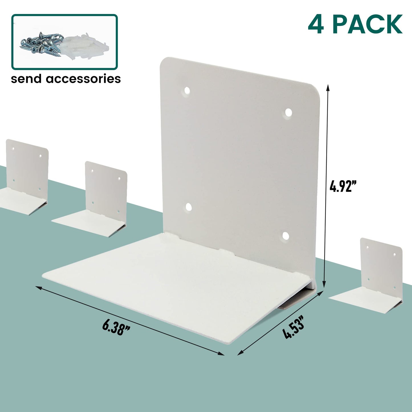 STORAGE MANIAC Floating Book Shelves for Wall Mounted Invisible Floating Bookshelves Heavy-Duty Steel Hidden Bookshelf Hanging Bookshelves for Bedroom Living Room Office, White 4-Pack Large