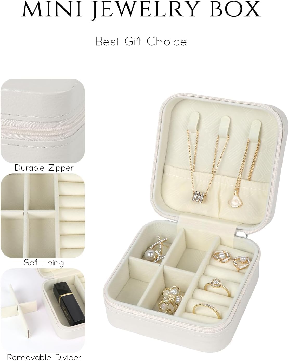 SLOZO Travel Jewelry Case, Travel Jewelry Box, Mini Jewelry Travel Case, Jewelry Organizer Case, Portable Small Jewelry Organizer Storage Boxes - Best Gift for Women Girls.