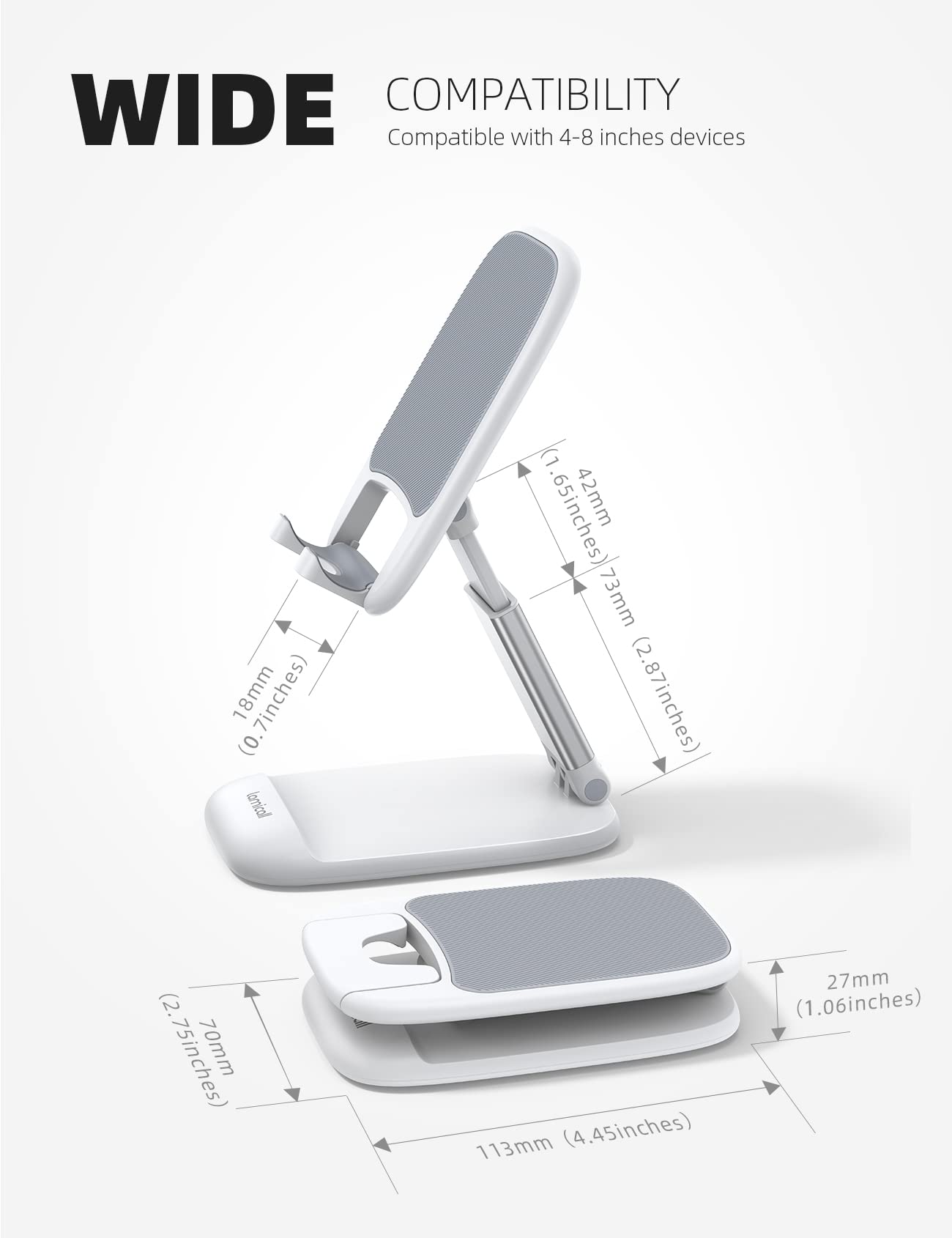 Lamicall White Cellphone Stand, Xmax Gift for Men Women Mother Father Girls Boys Coworkers, Desk Accessories, Telephone Stands, Workspace Organizersf, Gifts for Christmas