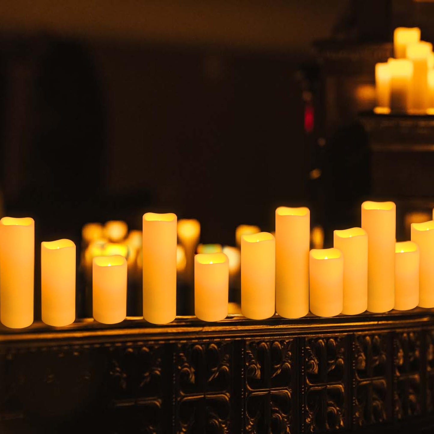 fclayvts 24-Pack LED Flameless Candles with Remote Control -Flickering Electric Candles- Timer Candles -3D Flame, for Halloween Christmas Parties,Wedding,Home,Gift and Special Occasions(Three Sizes)