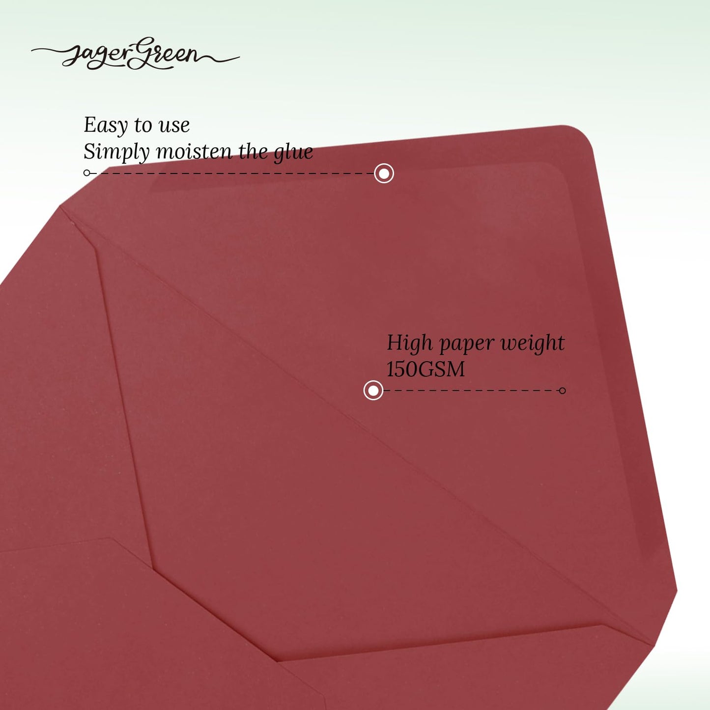 JAGERGREEN 50 Pack 5x7 Envelopes Letter Size, Red A7 Envelopes Self Seal for Wedding Invitation, Envelope 5.4x7.6 for Greeting Cards, Photos, Baby Shower, Graduation, Thank You Cards, Announcements