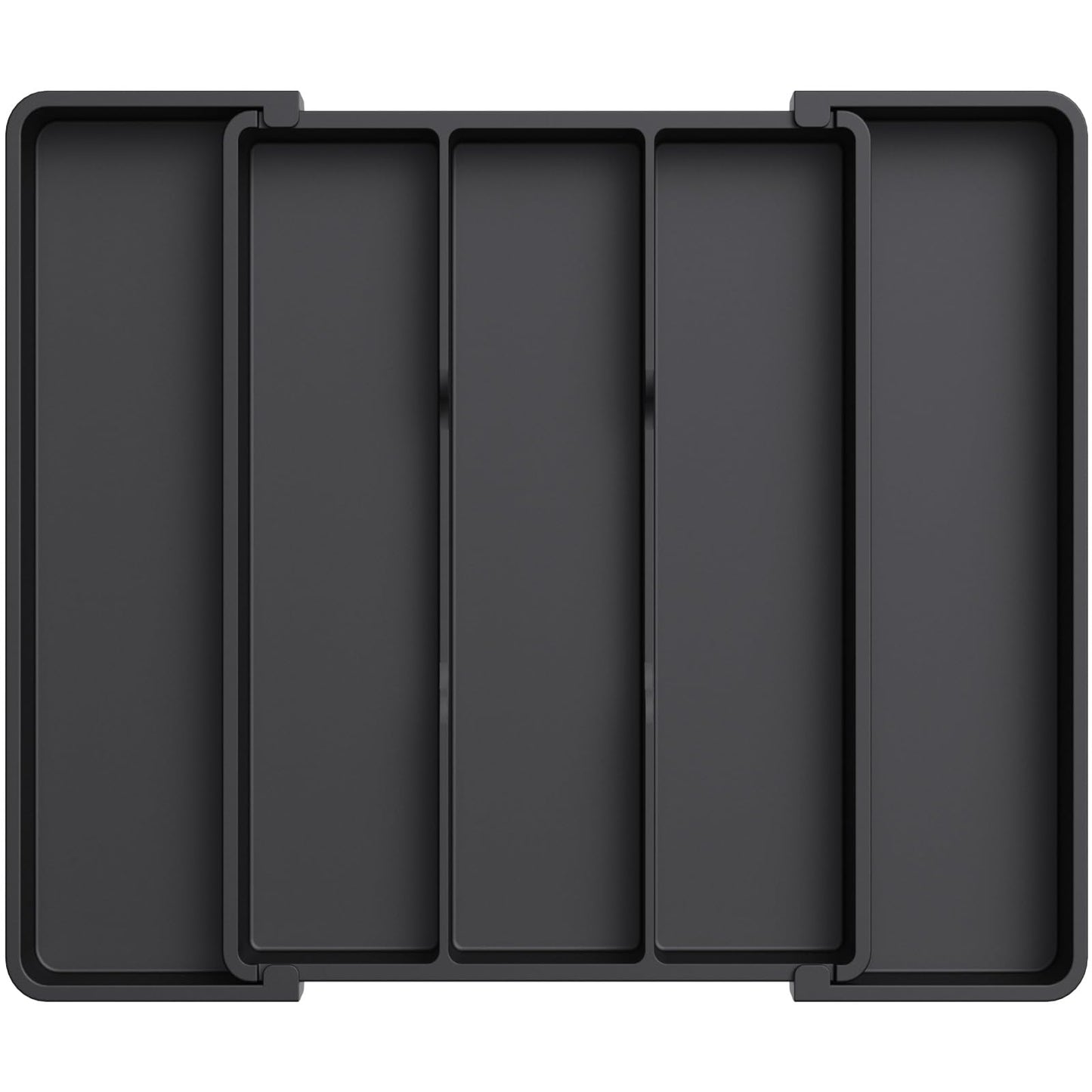 Lifewit Utensil Organizer for Kitchen Drawers, Expandable Cooking Utensil Tray, Adjustable Cutlery Silverware Flatware Holder, Plastic Spatula Tools Storage Divider, 11-18 x 14", Black