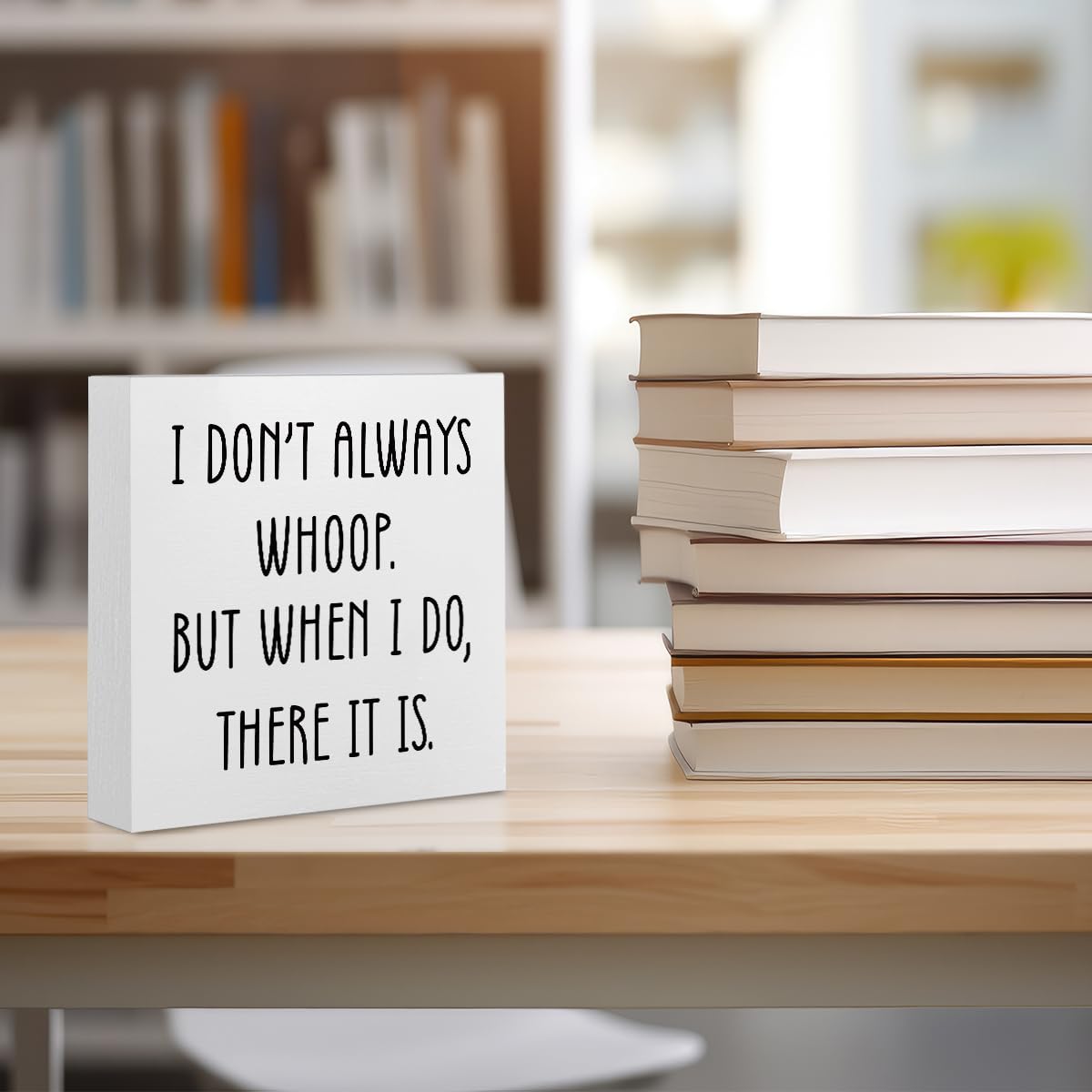 Funny Quotes Office Supplies Rustic Desk Decor White Wooden Box Sign Humor Novelty Office Organization Graduation Gifts Wood Plaque Cubicle Accessories Home Shelf Table Centerpiece Bedroom Decorations