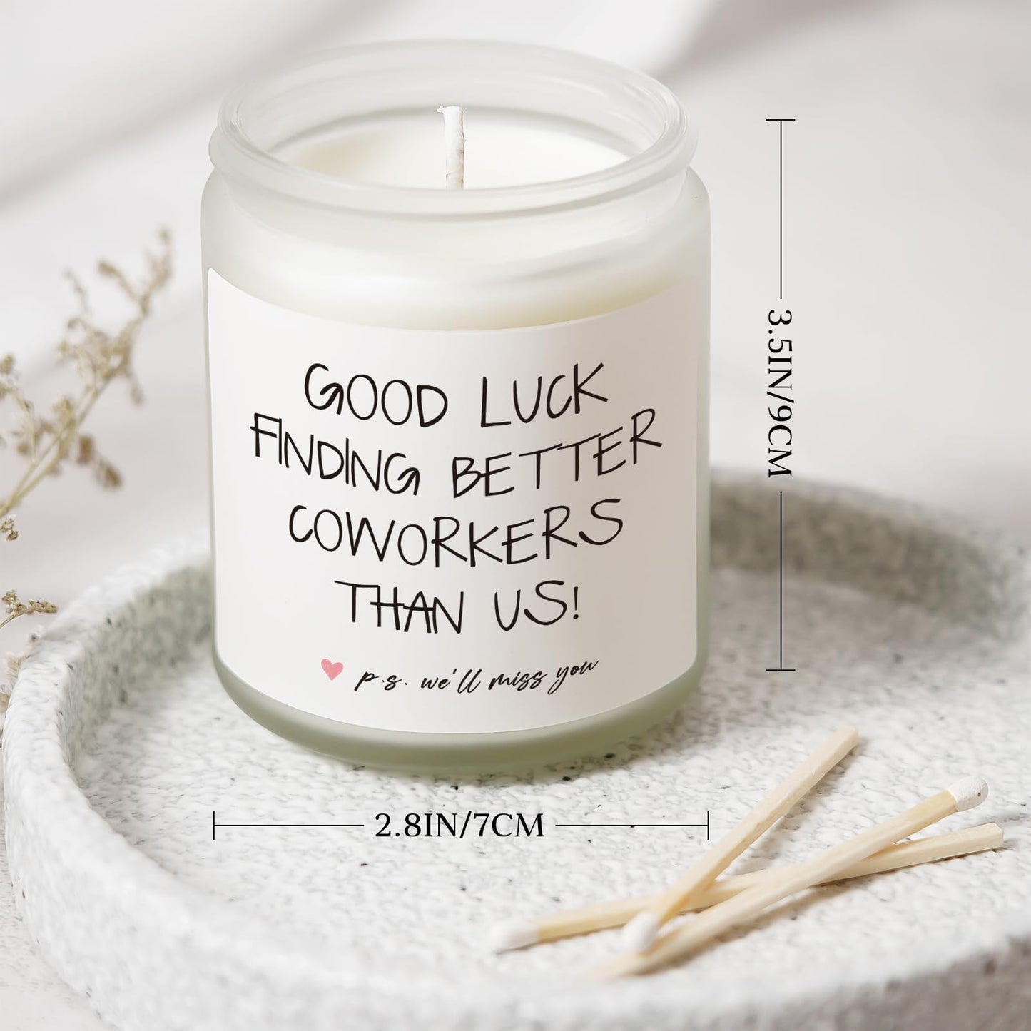 BAUBLEDAZZ Coworker Leaving Gifts for Women - Handmade Lavender Soy Wax Candle(7oz)- Funny Going Away, Goodbye, Farewell Gifts for Coworkers, Boss, Men, Women, Friend