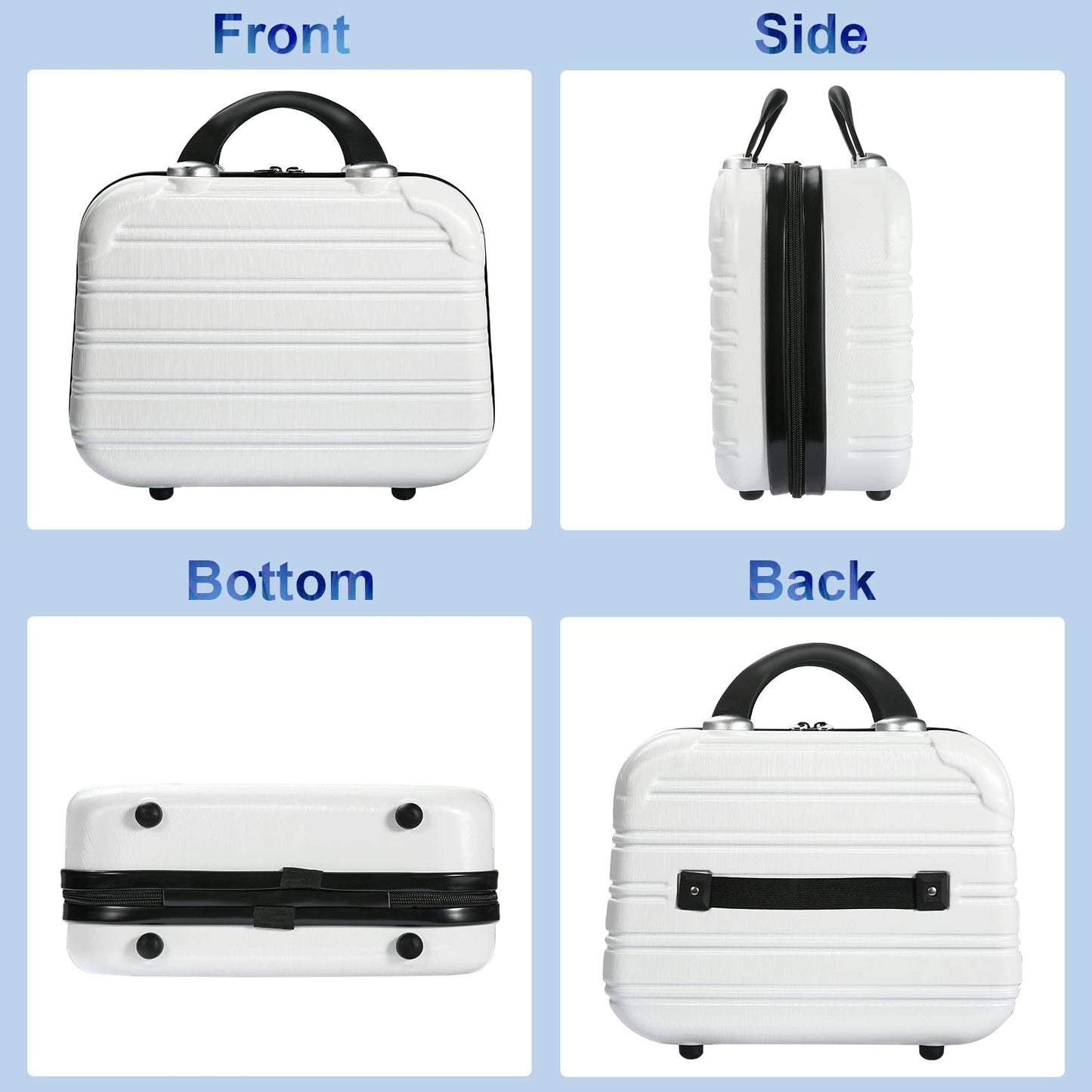 JZRTravel 14-Inch Makeup Train Case Hardshell PC+ABS Travel Cosmetic Organizer, Makeup Storage Box for Toiletry Durable Portable Gifts for Women.
