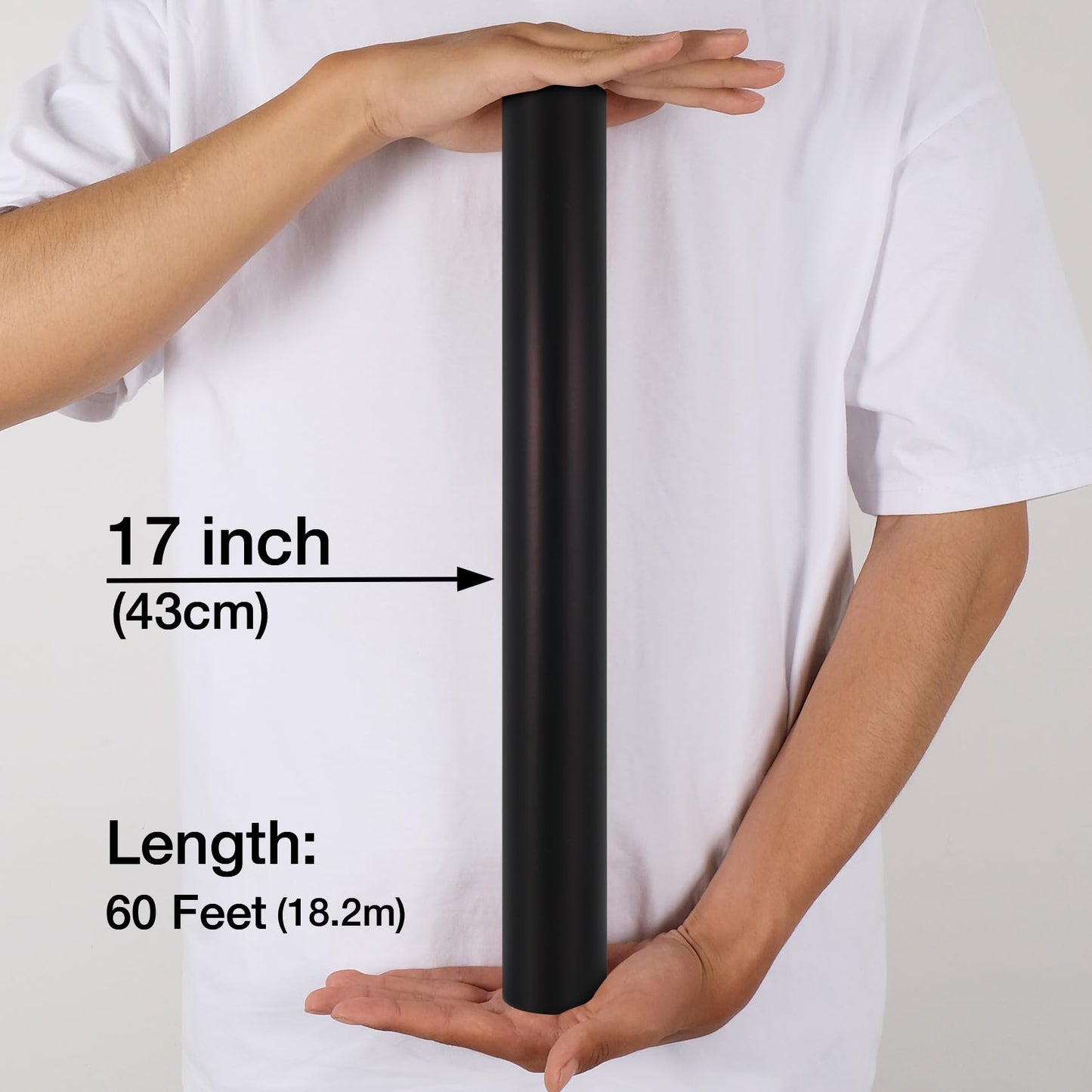 Aimyoo Black Metallic Wrapping Paper Roll - 17 Inches X 60 Feet, Matte Solid Black Color Paper for Birthday, Christmas, Wedding, Baby Shower, Holiday, Bridal Shower