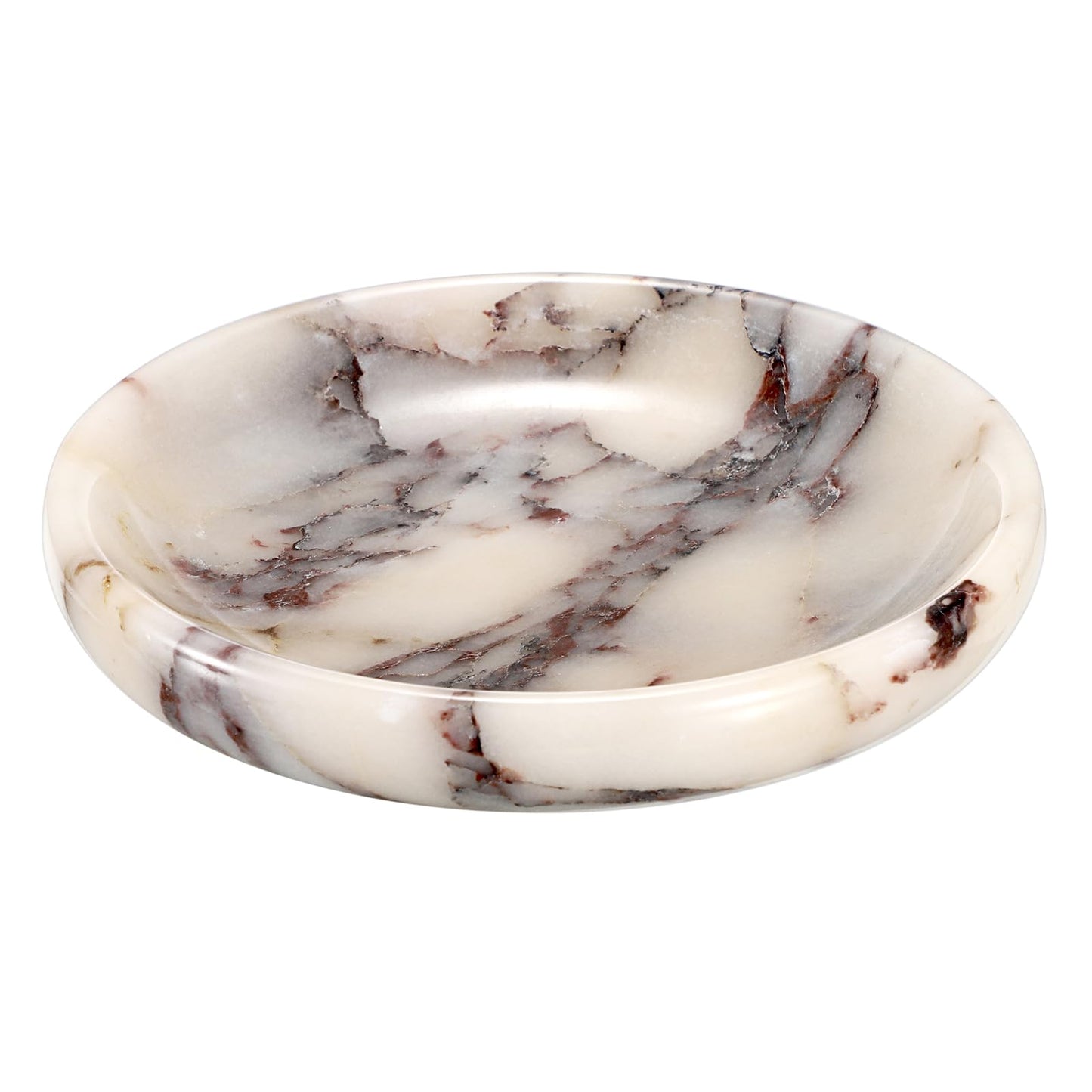 Hipiwe Decorative Key Holder for Entryway Table Round Key Bowl Marble Nightstand Organizer for Candle Jewelry Tray for Earrings Necklaces