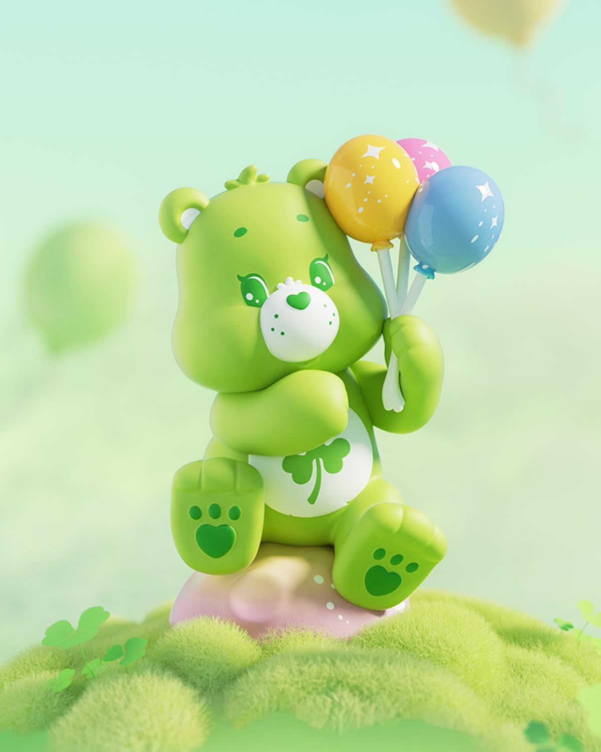 MINISO Care Bears Healing Planet Series Blind Box Soft Vinyl Toy Cute Mystery Animal Figurines, Collectible Surprise Gift Figure Model Random Design for Home Decor Birthday Gifts, Single Box