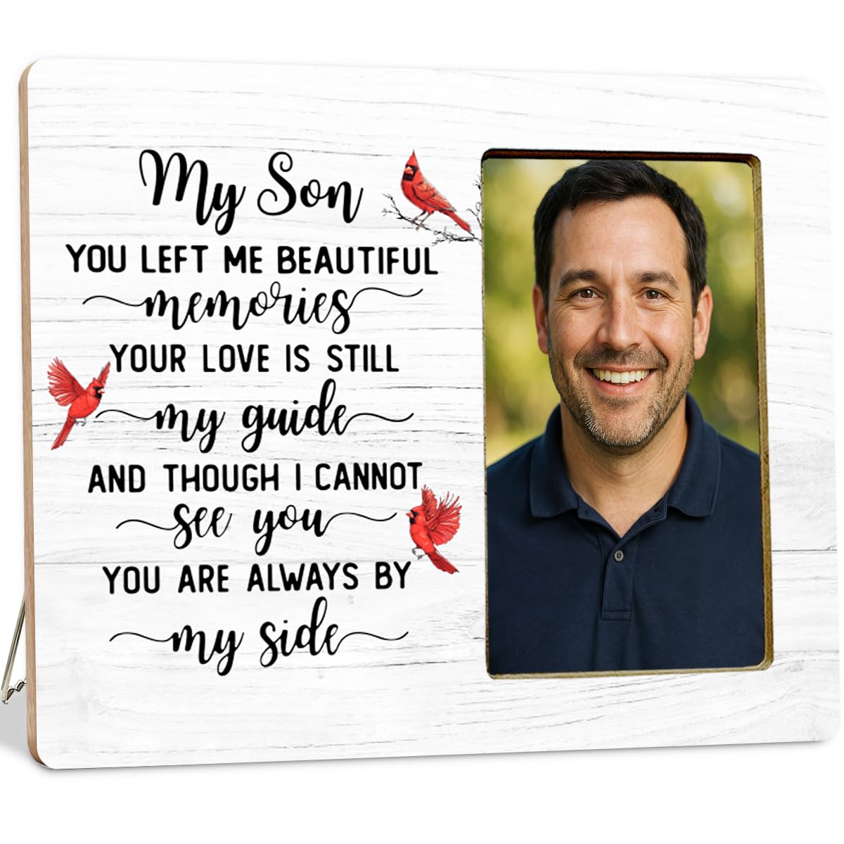 LUERHUI Memorial Cardinal Gifts Picture Frame for Loss of Son, Sympathy Gifts, In Memory of Grandpa Wooden Picture Frames for Loss of Child