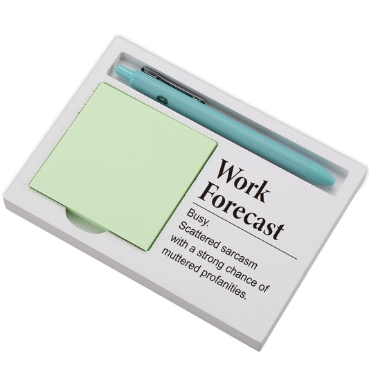 Work Forecast Sticky Note Holder for Desk, Funny Office Gift for Coworker, Boss, Admin Assistant, Sarcastic Humor Desk Accessory, Self-Stick Note Pad Organizer for Workplace EDP231