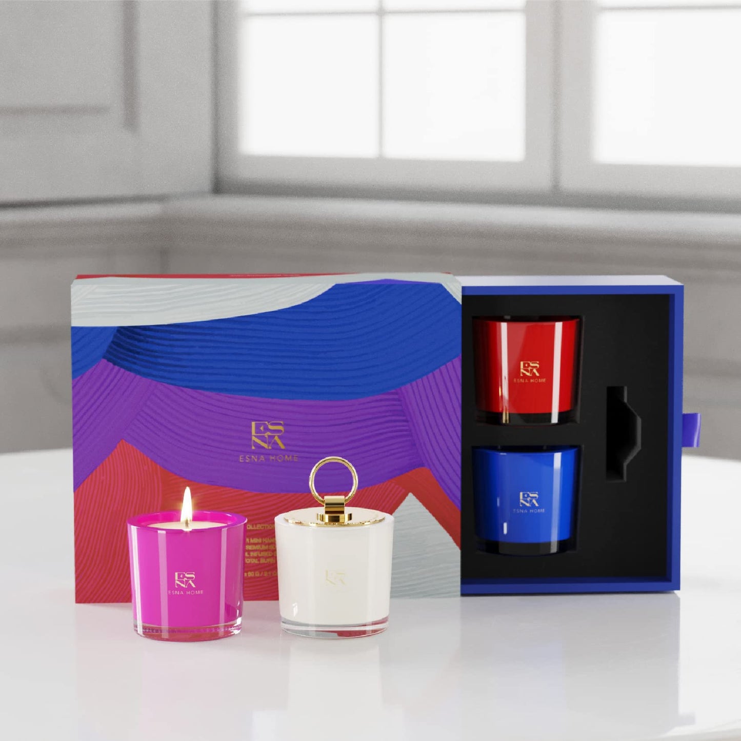 Luxury Scented Candle Set 4 All Natural Soy Aromatherapy Candle Gift Set Votive Candle Gift Set for Women Self Care Stress Relief Gifts for Her Luxury Christmas Gifts for Women Candles for Home 60 hrs