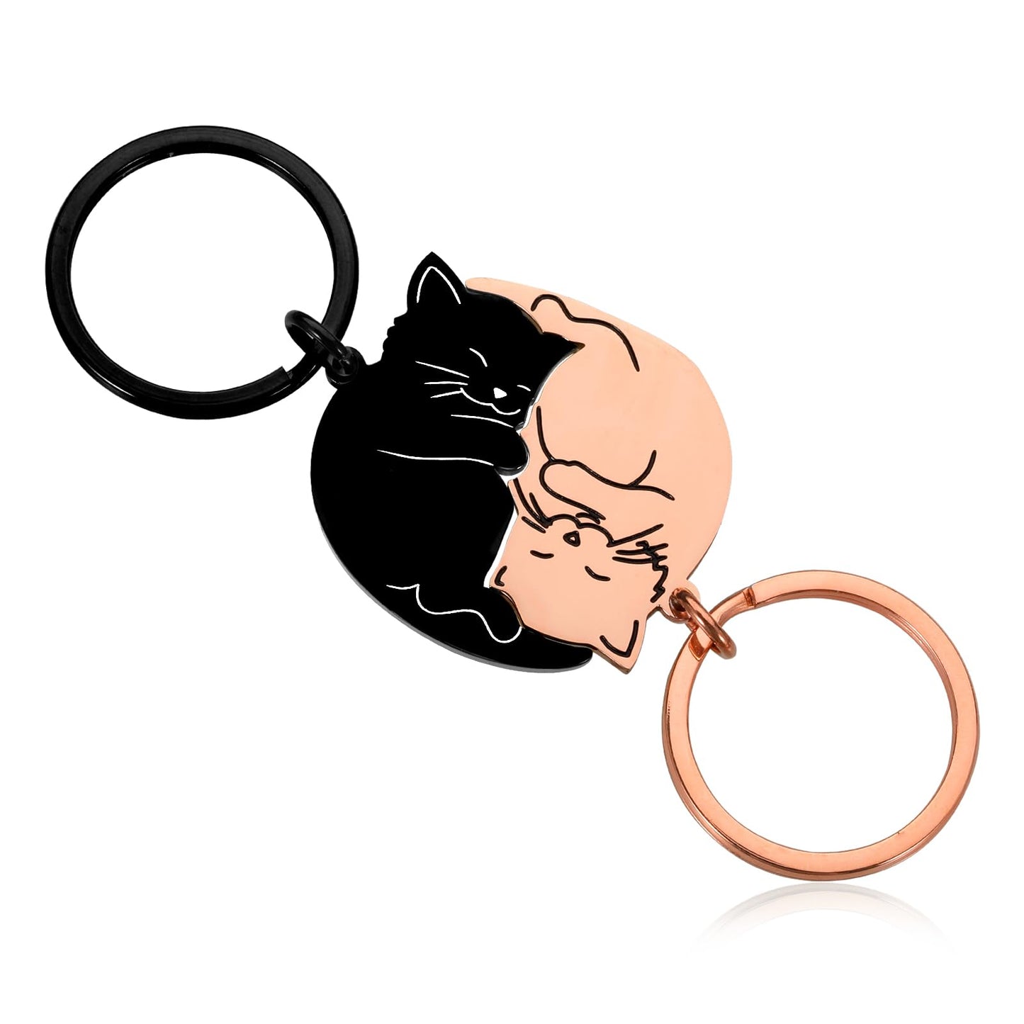Valentines Day Gifts for Her Him Cute Keychain for Boyfriend Girlfriend Best Friend Matching Couple Stuff for Wife Husband Cat Lover Fiancée National Girlfriends Day Gifts Boo Basket Stuffers