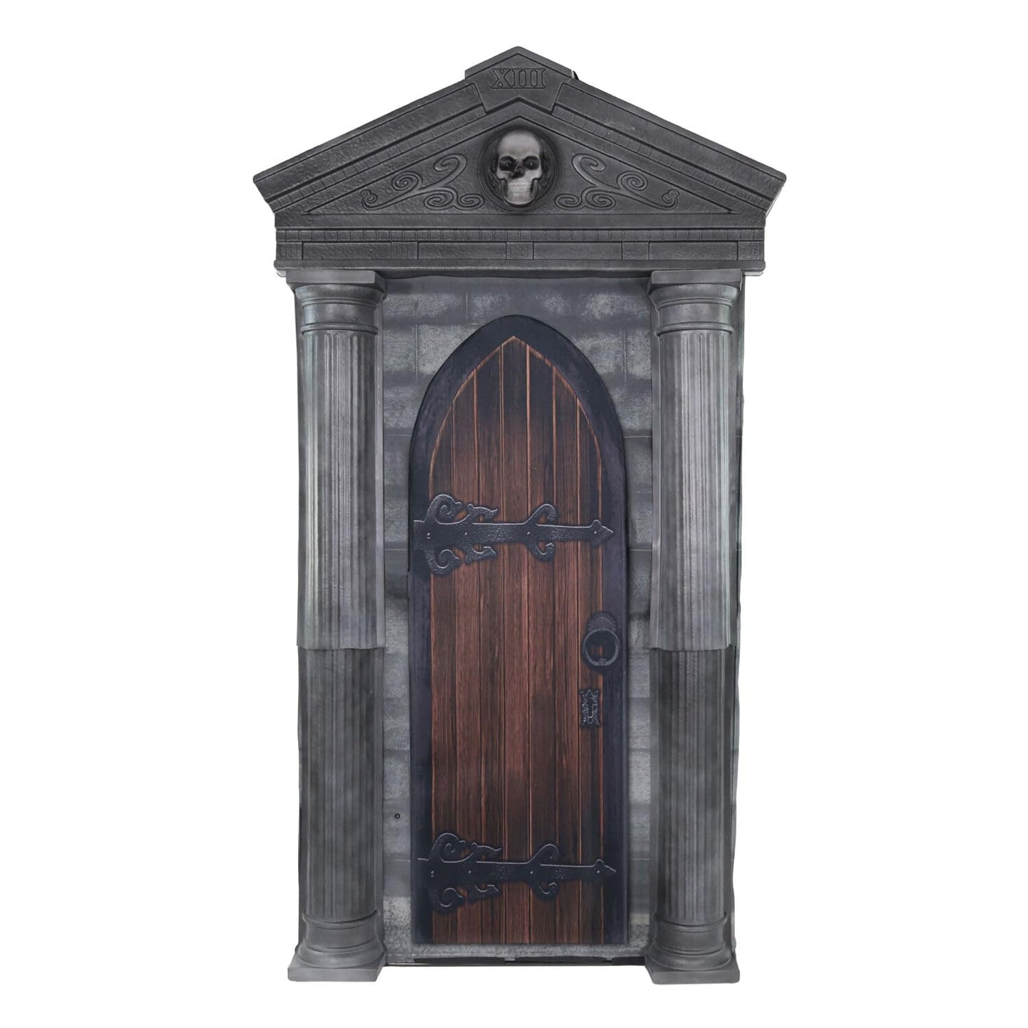 Haunted Hill Farm 6.7-Ft Animatronic Mausoleum by Tekky, Halloween Animatronic, Spooky House Wall Decoration, Creepy Indoor & Covered Outdoor Party Decor Motion-Activated Lights & Sound, LifeSize