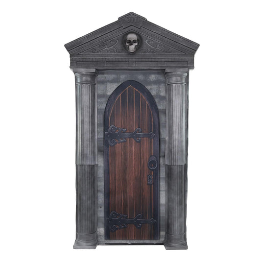 Haunted Hill Farm 6.7-Ft Animatronic Mausoleum by Tekky, Halloween Animatronic, Spooky House Wall Decoration, Creepy Indoor & Covered Outdoor Party Decor Motion-Activated Lights & Sound, LifeSize