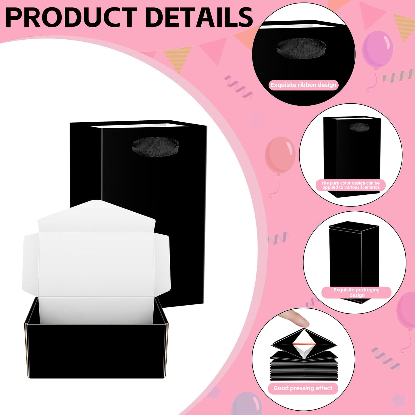 ysmile Surprise Box Gift Box for Cash Gift, DIY Explosion Money Box for Boy Girl Men Women Birthday Anniversary Pop Up - Black