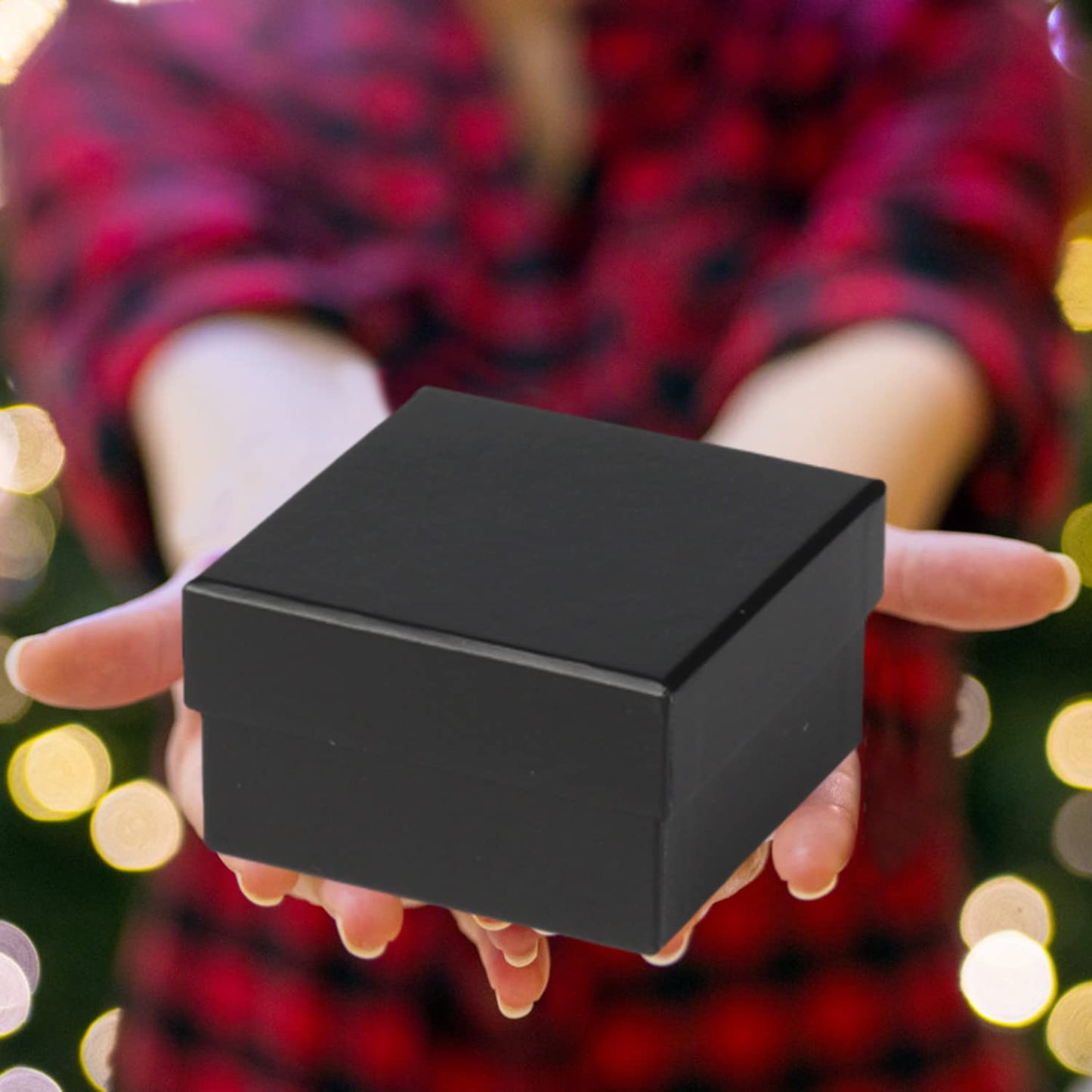 Oairse Small Gift Boxes with Lids Nesting Black Gift Boxes for Presents Set of 4 Present Boxes for Flower Arrangements Paper Mache Boxes for Bridesmaid, Proposal, Wedding, Birthday, Party Favor