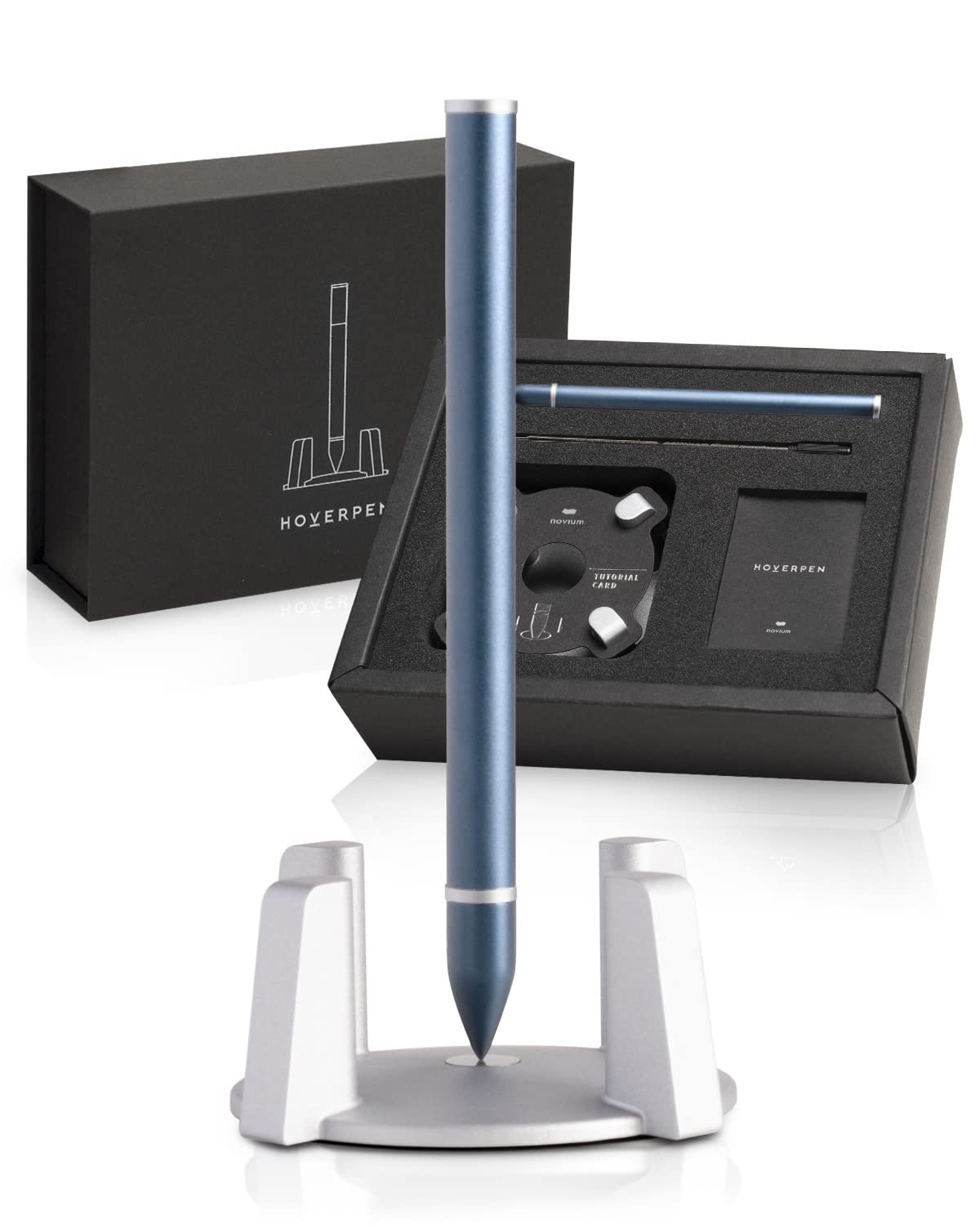 novium Hoverpen - Luxury Pen for Men & Women, Vertically Standing Executive Ballpoint Pen with Top Grade Free-Flowing Ink Refill, Metal Made, Unique Gifts, Luxury Pen for Men, Mens Gifts Ideas