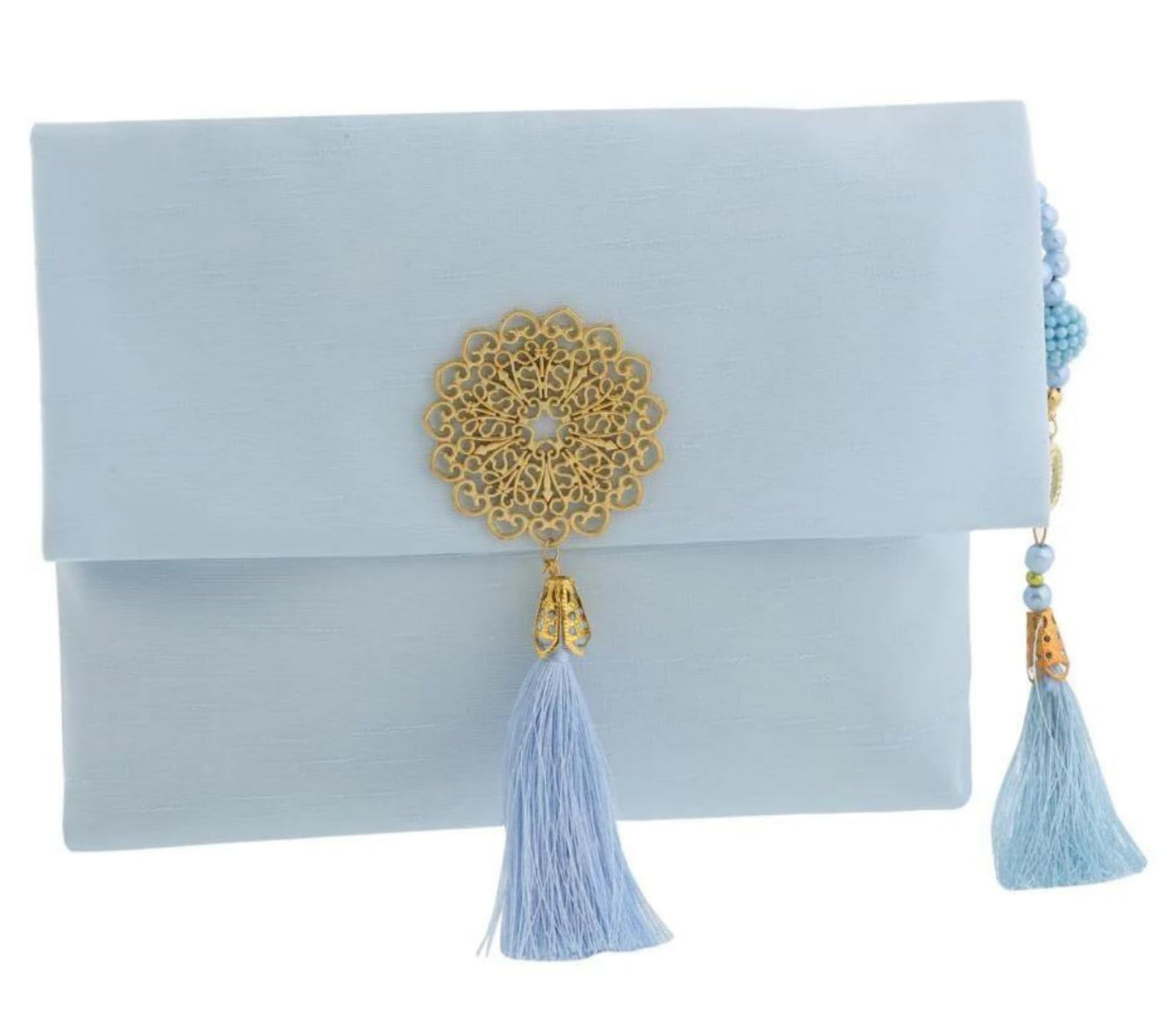 Prien Muslim Prayer Rug with Tasbih and Portable Bag, Muslim Gift for Women Men, Mubarak Islamic Box, Soft Mat Islam Gifts Set, Turkish Sajadah for Ramadan, Eid, Hajj, Travel, Pray (Blue)