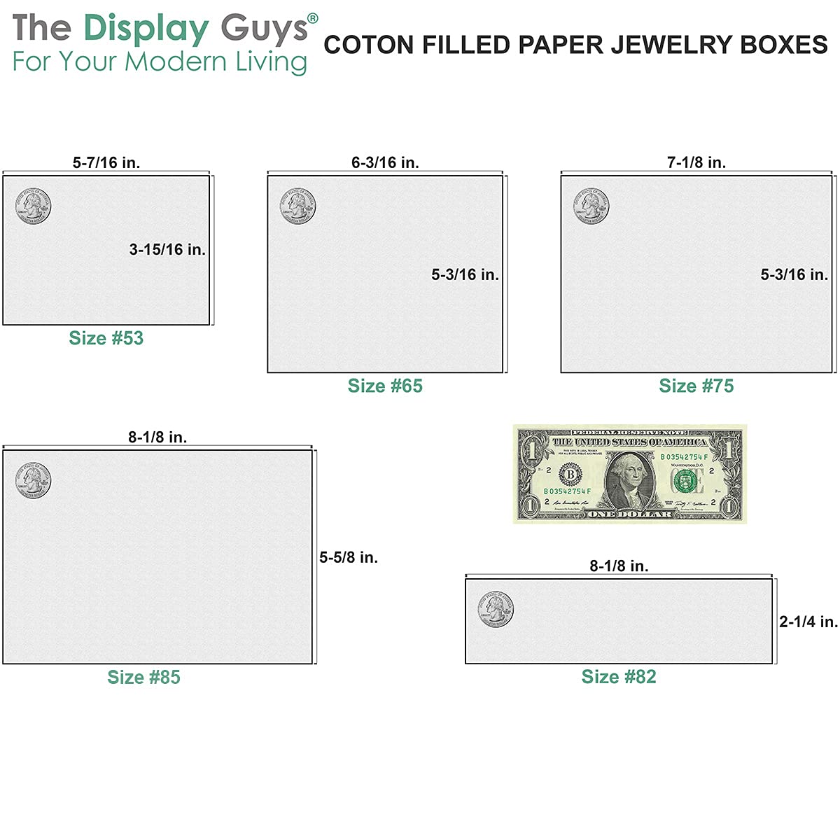 TheDisplayGuys - 25-Pack #32 Cotton Filled Cardboard Paper Jewelry Boxes Gift Case - Pearl Teal (3.3" x 2.3" x 1.0") - for Shipping or Storage