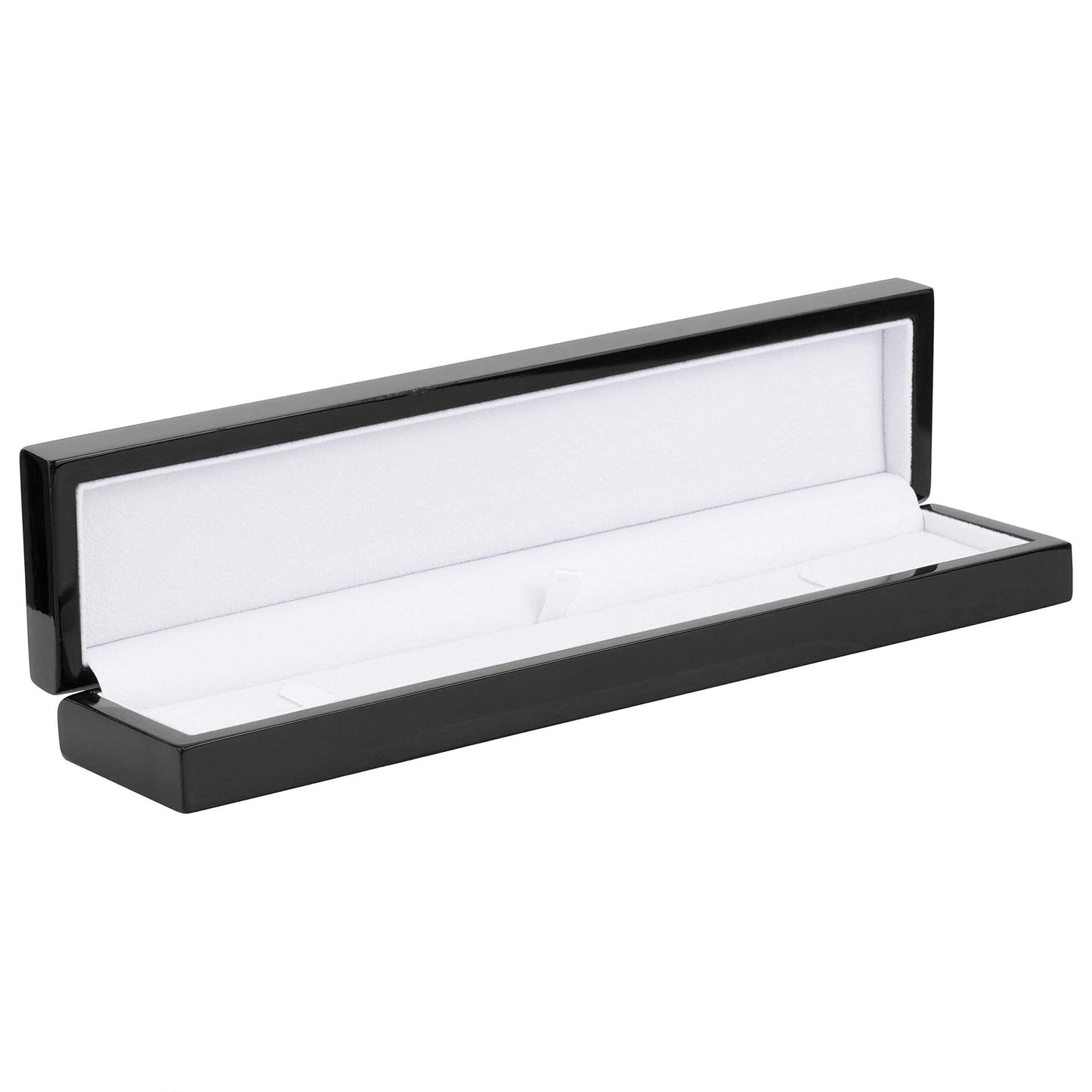 Noble Piano Wood Bracelet Box - Luxury Bracelet Gift Box - Jewelry Gift Box for Bracelet - Comes with Two Piece Packer and Ribbon (Black)
