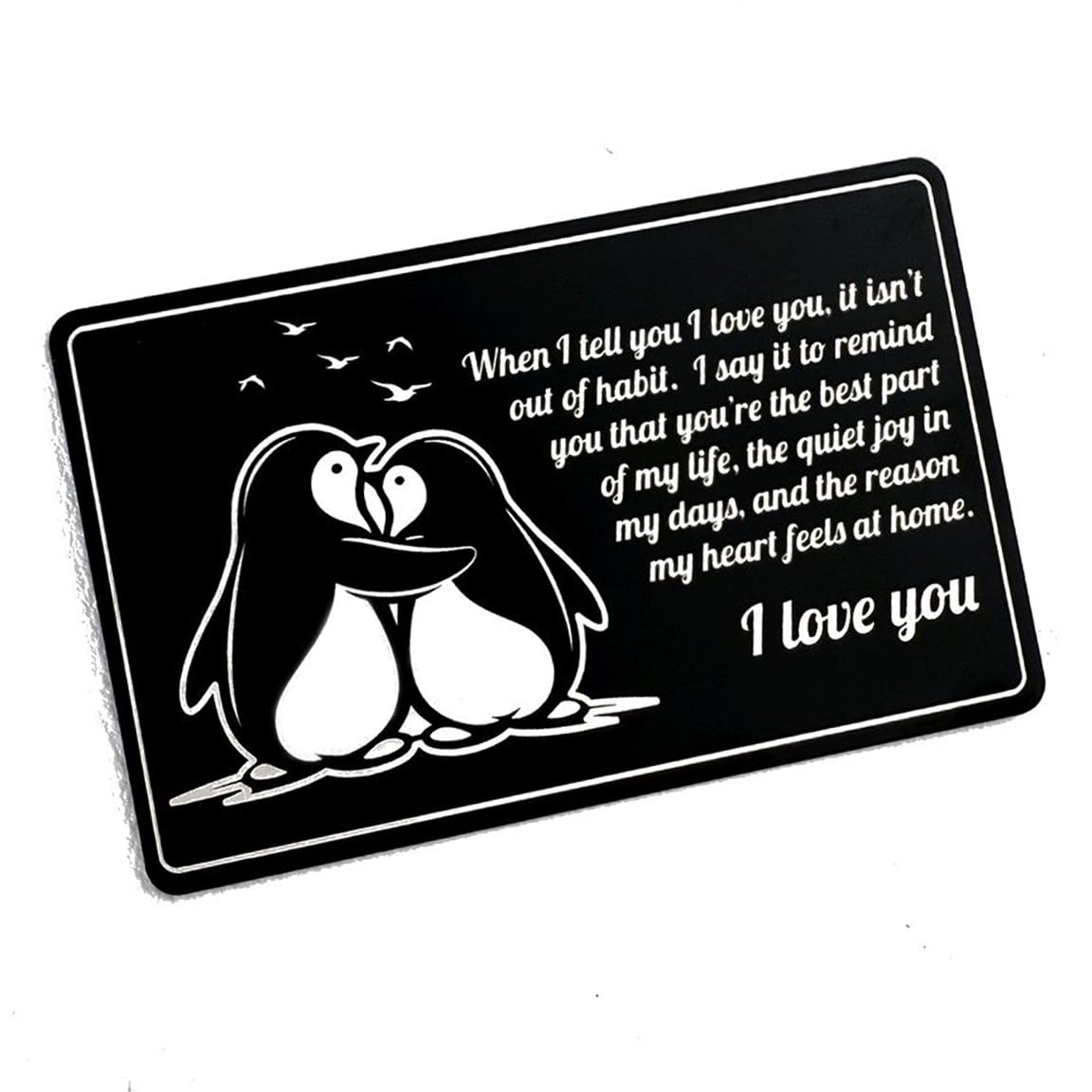 Metal Wallet Card for Husband, Girlfriend, Boyfriend, or Wife – “I Love You” Laser Engraved Steel Keepsake – Romantic Gift for Valentine’s Day, Anniversary, Birthday – Slim Credit Card Size, Gift Ready