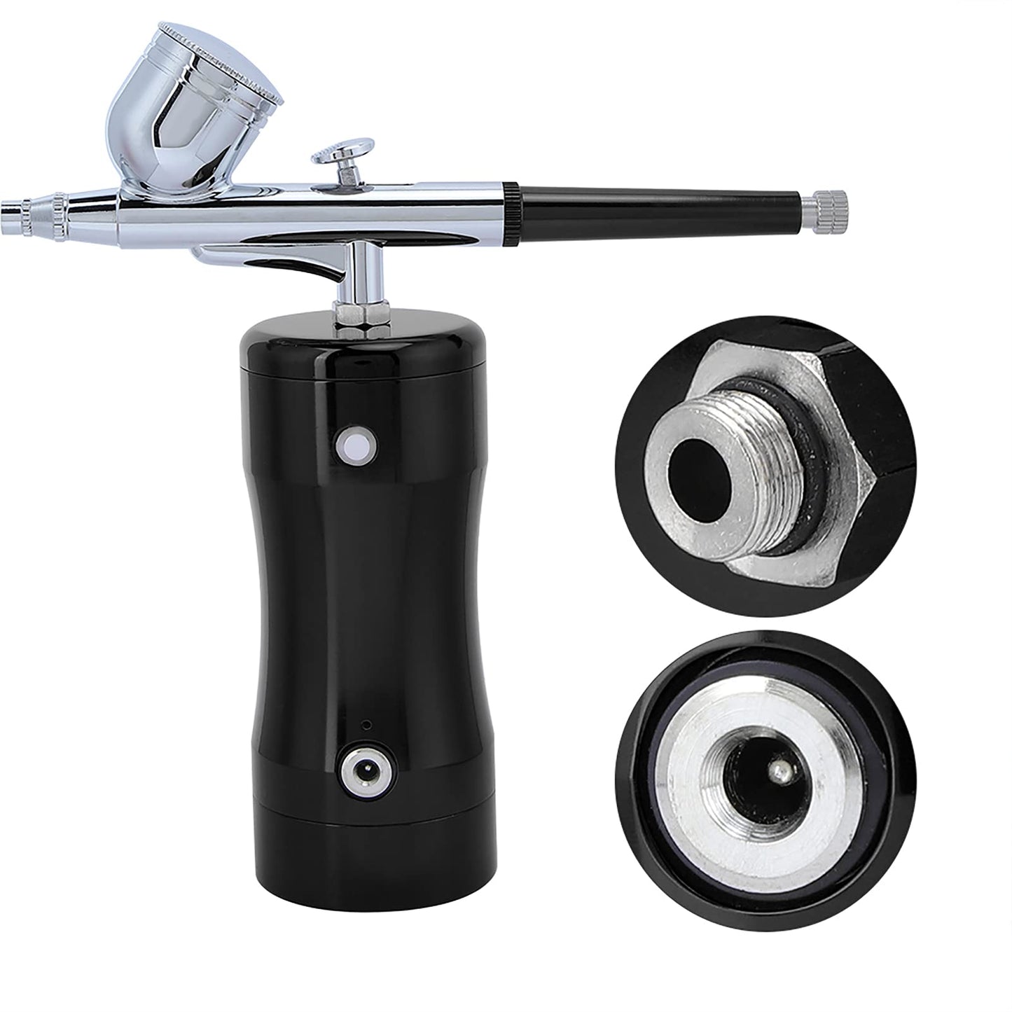 HEEPDD Airbrush Kit G12, Set, Dual Action Airbrush for Painting, Cake Decoration, Model Art Kit G12, Stainless Steel Mini Spray Nan Household Daily Necessities (Black)
