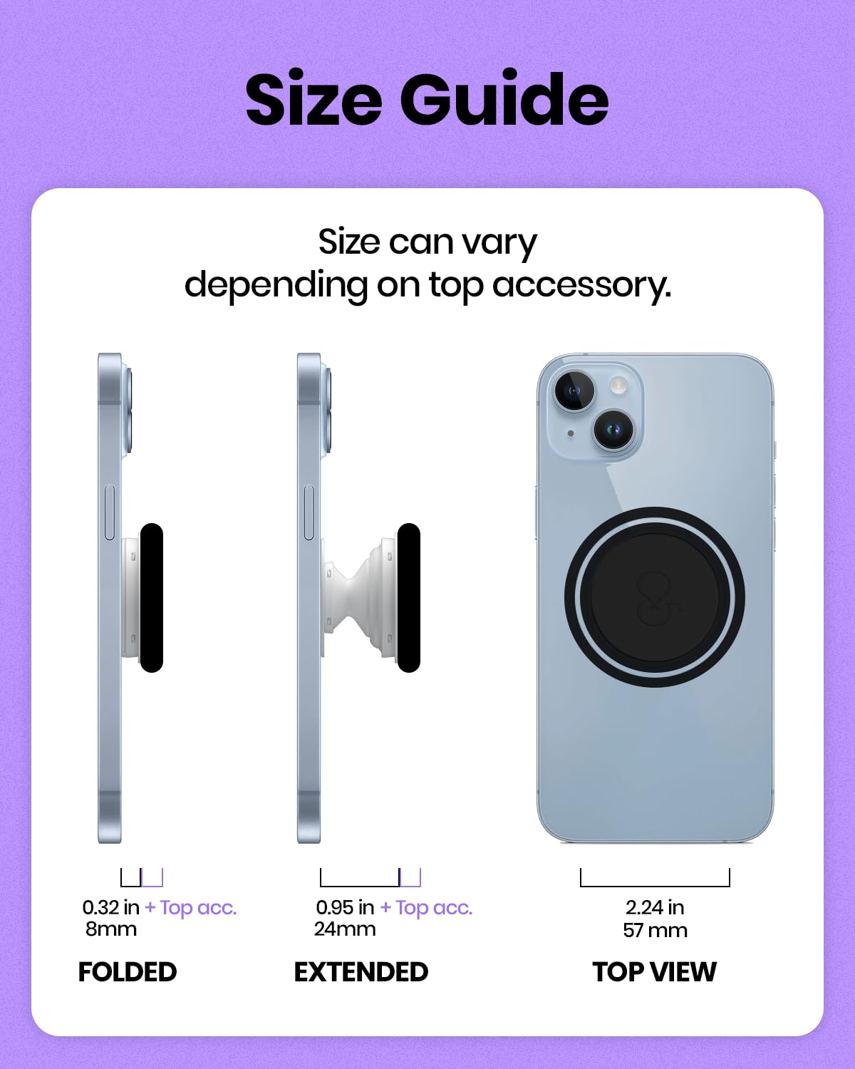 OnTheGrip Cute Transparent Daisy Flower Shape Design Mobile Phone Grip Compatible with Magsafe Multi Functional Collapsible Stand Holder for Smartphone Tablet Cell Phone Accessory (Yellow)