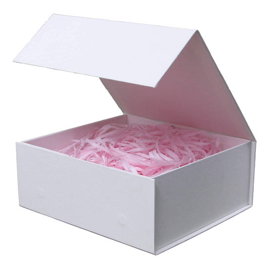 Rsgift White Gift Box with Lids,9.7x7.2x3.3 Inch Gift Boxes for Presents,Magnetic Closure boxes for Wedding,Birthday,Graduation Packaging