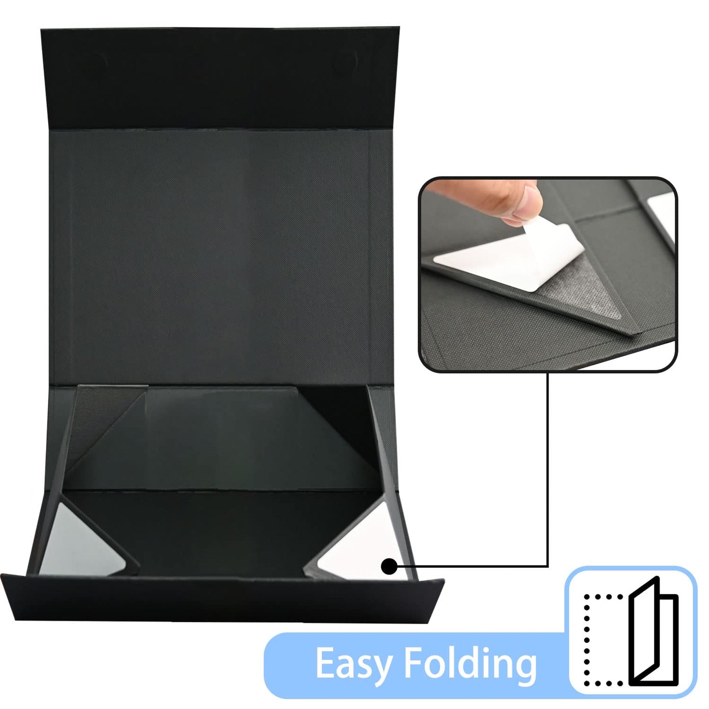 LIFELUM Gift Box 13.5''x10''x4'' Large Gifts Box with Magnetic Lids Black Gift Boxes for Mom Gifts Contains Card, Ribbon, Filler Mother's Day