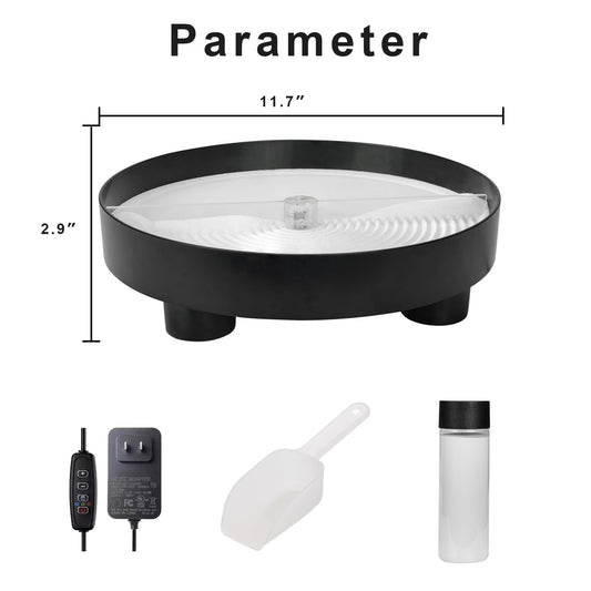 NAMAII 11.5" Automatic Garden Zen Self Rotating Sandscrape Tray, Mindfulness Meditation Stress Relied Therapy Sand Tray for Home Office Desk Decor