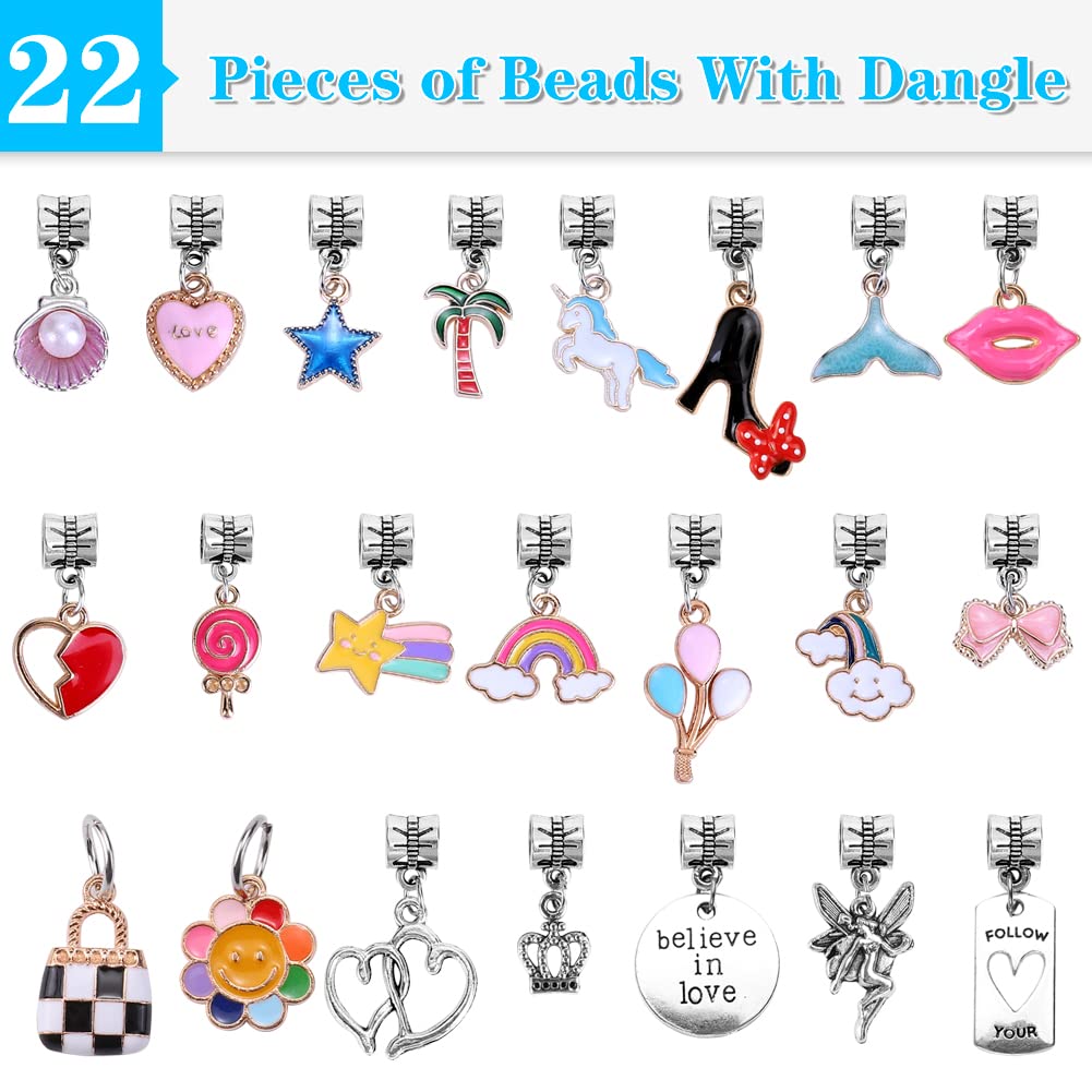 AIPRIDY 150 Pieces Charm Bracelet Making Kit,Unicorn Mermaid Crafts Gifts Set Can Inspires Imagination and Creativity,Jewelry Making Kit Perfect Gifts for Girls 5-12 Years Old (150 Pieces)