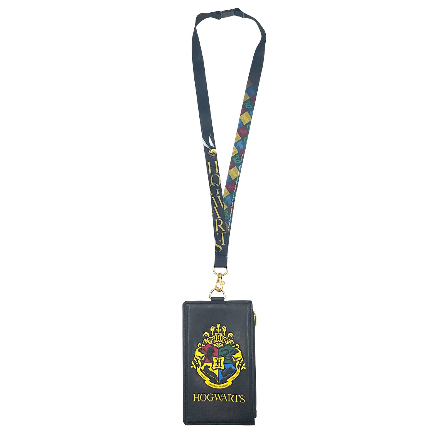 Harry Potter Hogwarts Lanyard with Passport Holder, Clear ID Card Slot, Coin Zipper Pouch and Detachable Neck Strap, Summer Vacation 2022 Travel Accessories, 7 inches