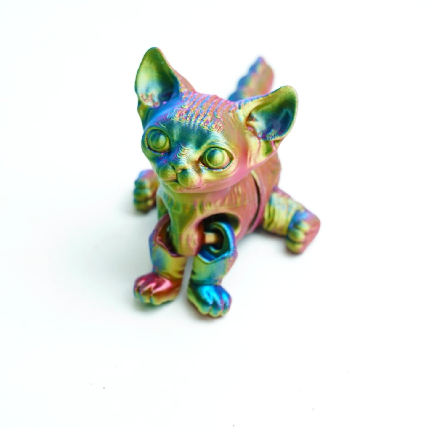BANPIWOLG 3D Printed Cat Model,Flexible Cat Animals Toy Statue,Joint Mobility,Home Office Decor,Interesting Toys for Autism/ADHD,Festival Gifts toco,Fidget Toys, Executive Desk Toy (RYB)