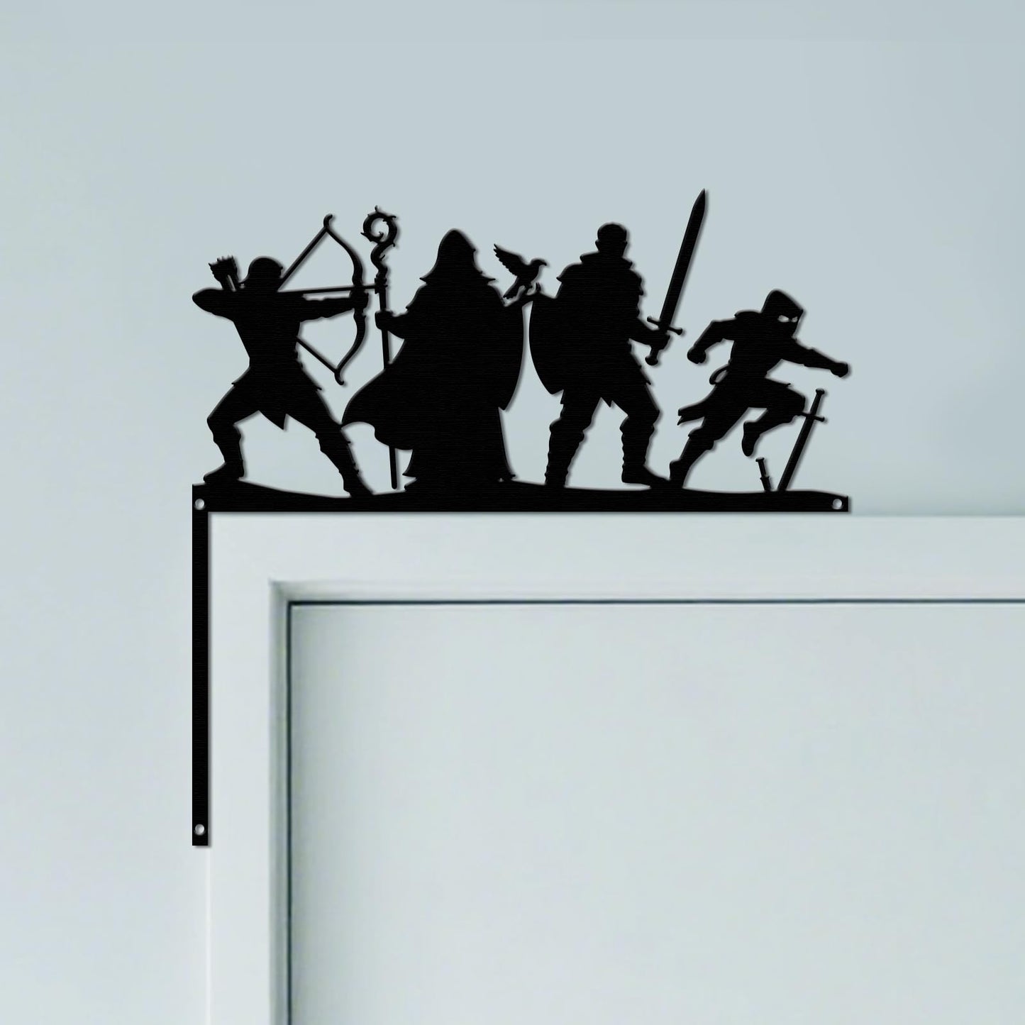 CUTHOLLOW Fantasy Adventure Wizard Door Topper Sign Wall Art Decor, 9.8"x9.8" Double-sided Metal Unique Hanging Above Door Frame Corner Accent for Home House Bedroom Front Door Hallway Entryway