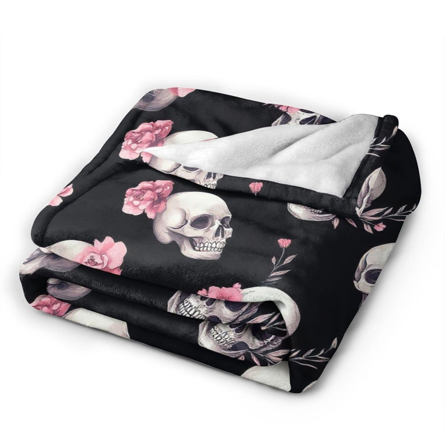 Gothic Skull Throw Blanket - Soft Plush Fleece Bedding Skeleton Blankets- Cozy Skull Stuff Gifts for Women Girls Kids Adults 40"X50"