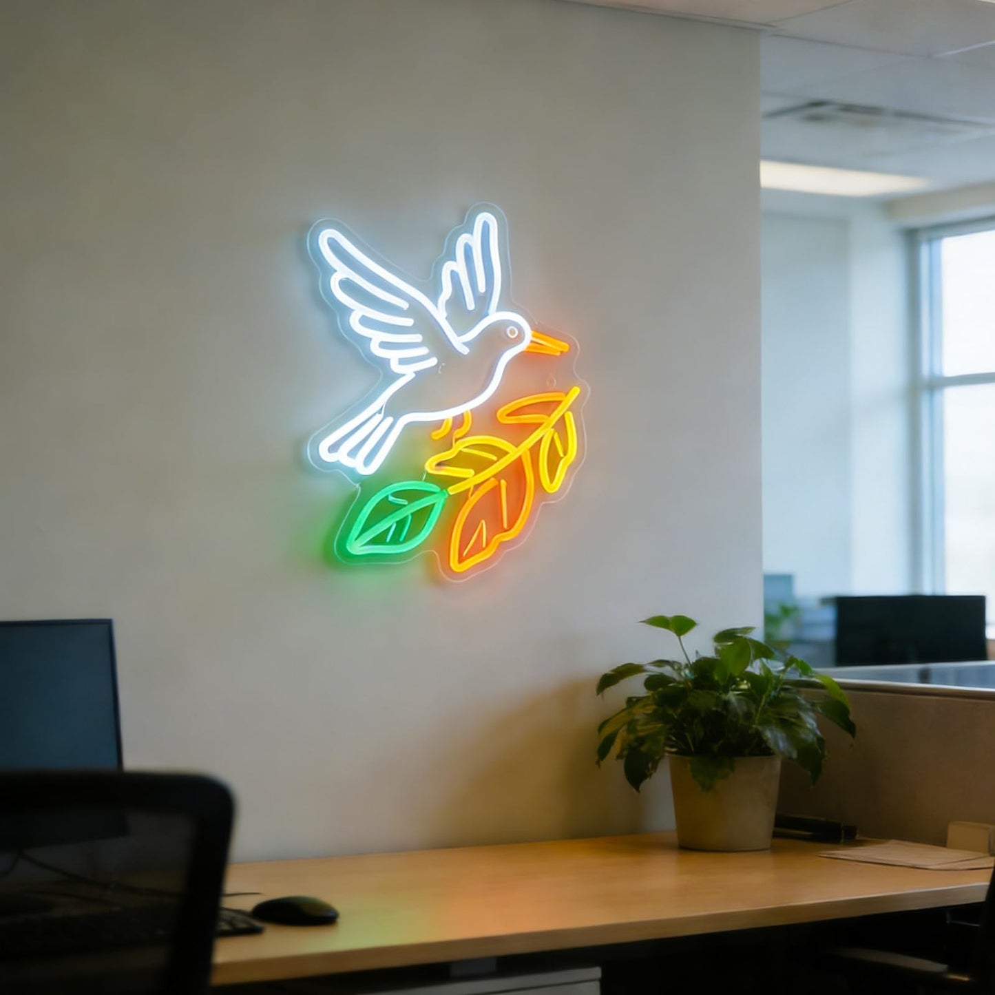 Dove Neon Sign - 16x12.5 inch Dimmable LED pigeon Neon Light Bird Boho Decor for Living Room, Bedroom Wall Art, Garden Office | Unique Gift for Women Girlfriend Wife