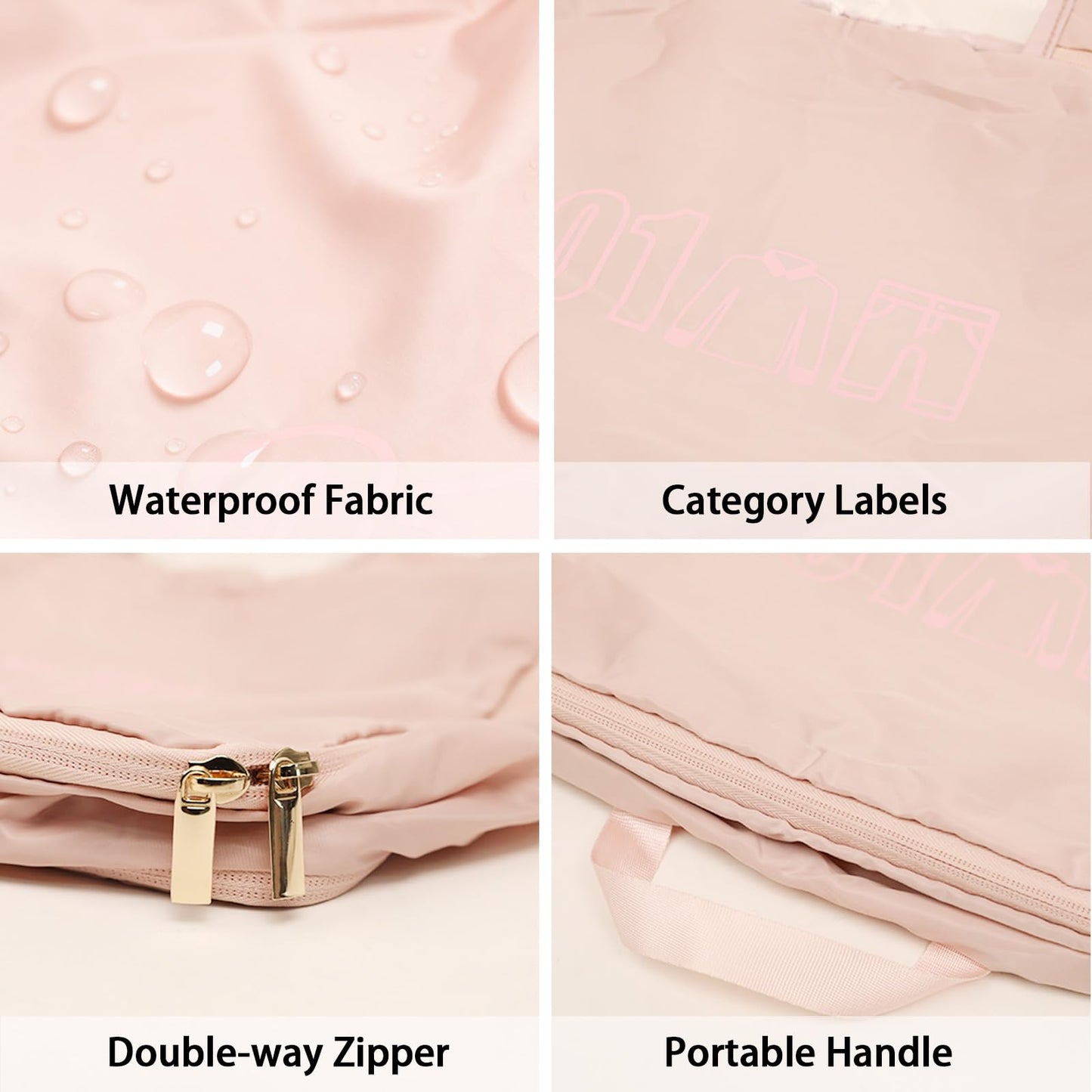 6 Set Compression Packing Cubes for Travel, Gifts for Women Mom, Anti-Tearing Suitcase Organizer for Luggage with Shoe & Hanging Toiletry Bag, Vacation Essentials & Accessories for Cruise Ship, Pink