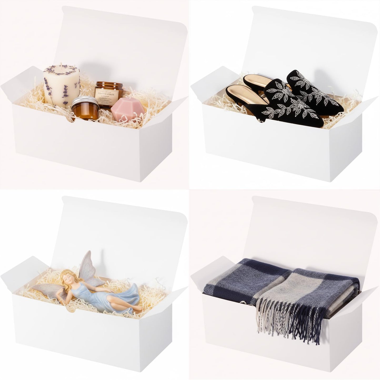 UnicoPak 10 Pack 10x5x4 Gift Boxes, White Gift Boxes for Presents Bridesmaid Proposal Box, Ideal for Birthday Gifts Christmas Gifts Party Favors Homemade and Business