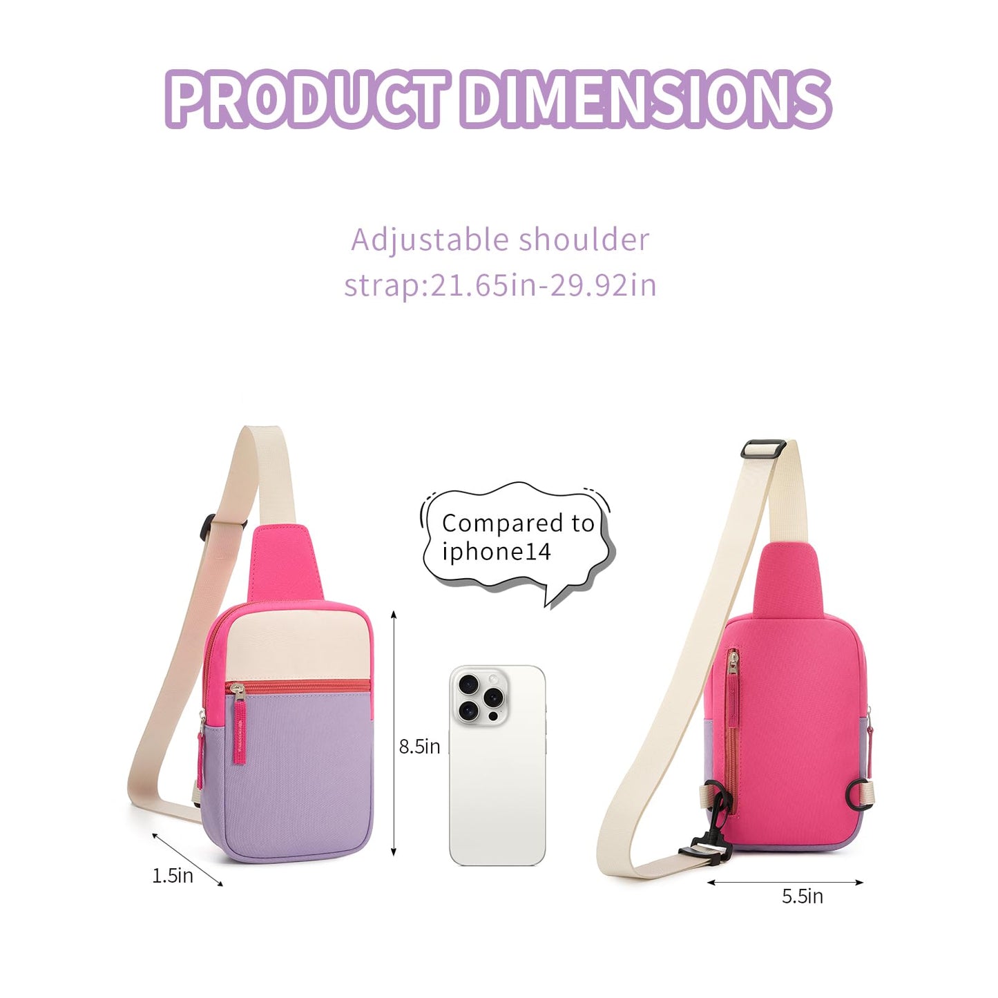 Mothers Day Gifts for Daughter, Birthday Graduation Gifts for 8 9 10 11 12 Year Old Teens Girls Her,Fanny Pack Sling Crossbody Bag Belt Bags Purse, Preppy Teen Girl Gift Trendy Stuff Travel Essentials