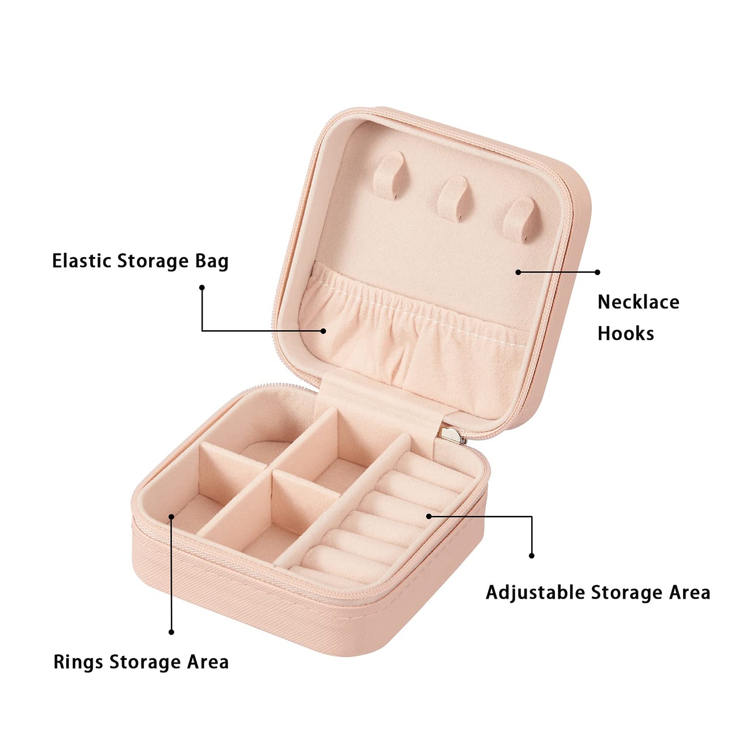 LETURE 3 Pieces Small Jewelry Box Organizer for Women Travel, Portable Mini Travel Jewelry Organizer Display Storage Box For Rings Earrings Necklaces Gifts (BLACK+PINK+WHITE)