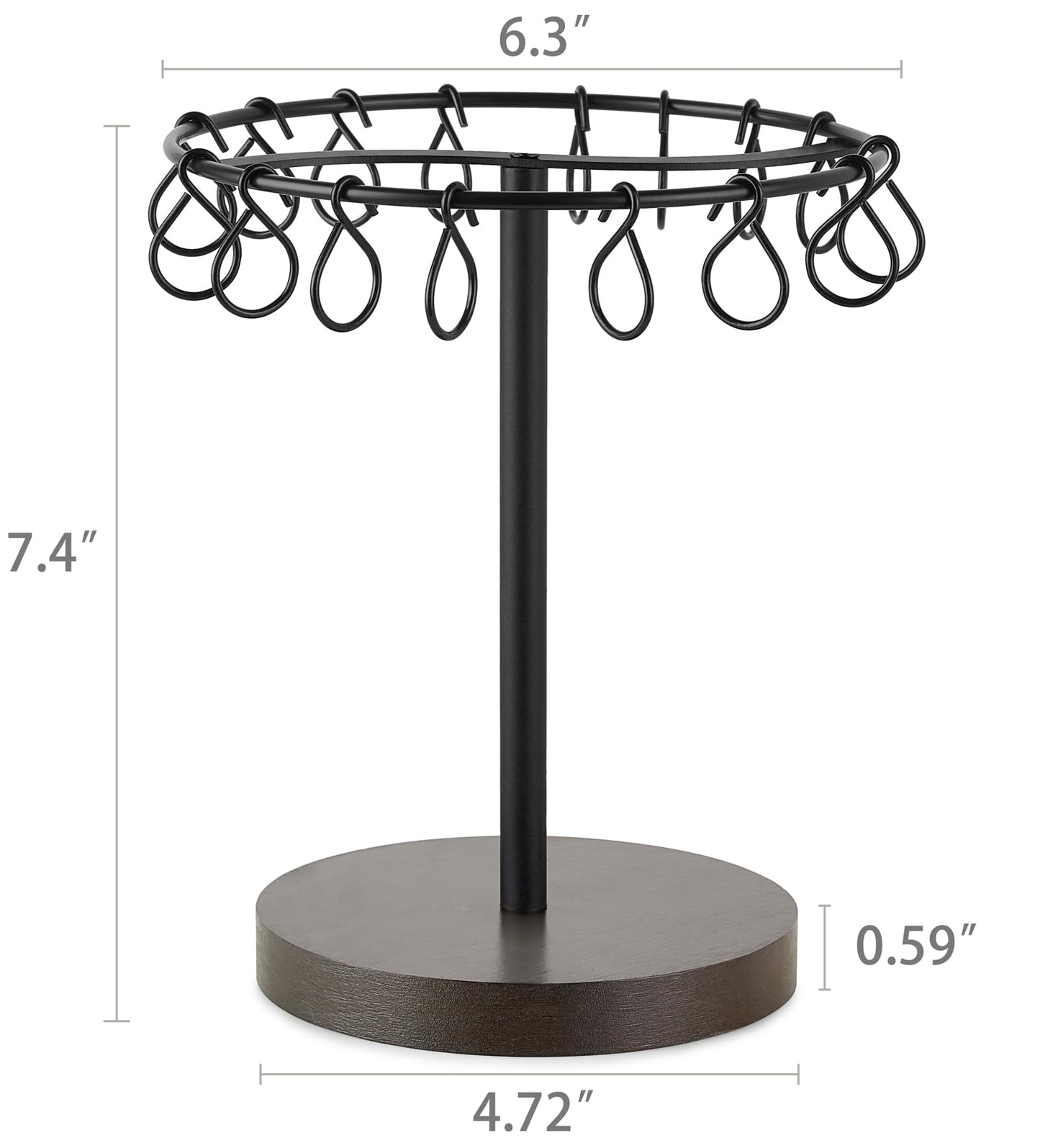 Dahey Metal Claw Clip Organizer Holder Stand Storage Display Hair Accessories Bedroom Bathroom College Dorm Room Decor for Women and Girls, Brown