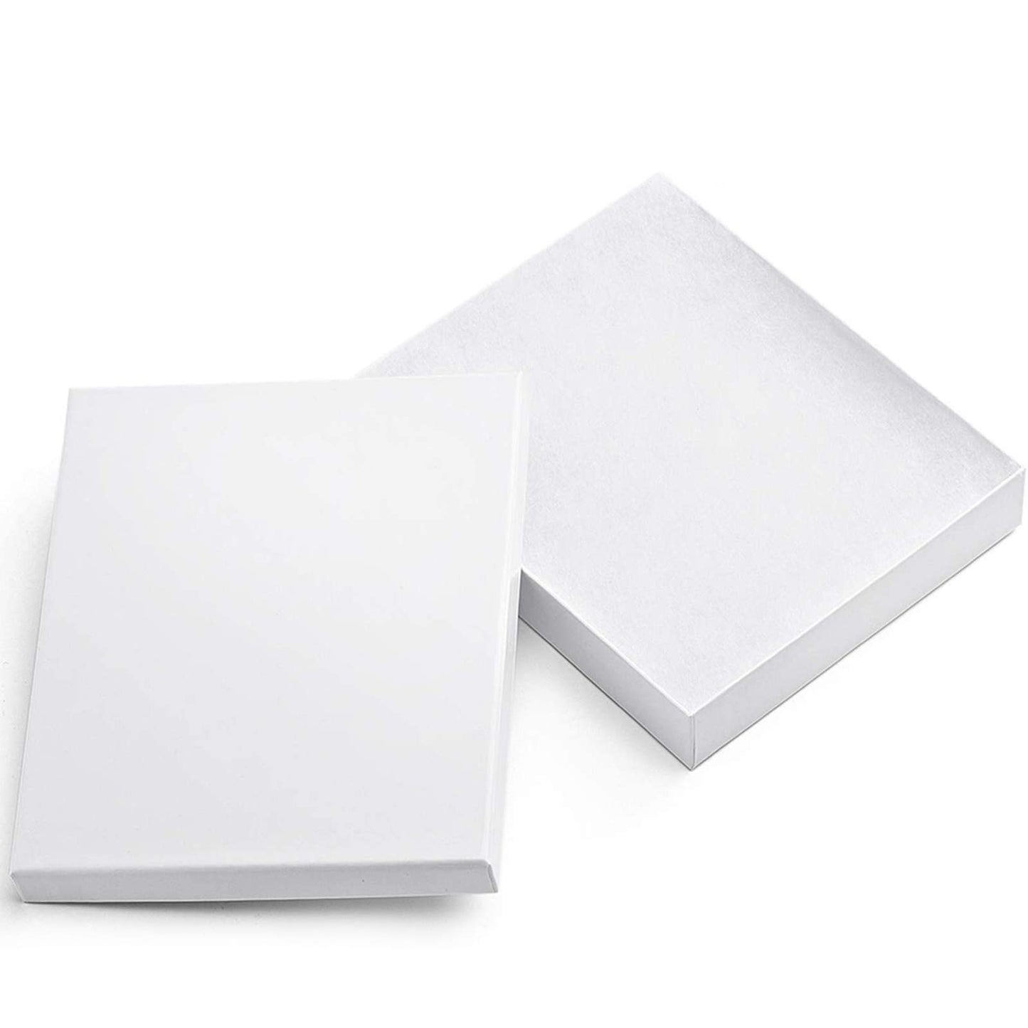 MESHA 8x5.5x1.25 20 Cotton Filled White Jewelry Gift Boxes, Kraft Cardboard Jewelry Boxes, JewelryBox for Small Business & Wearable Nails Enhancement