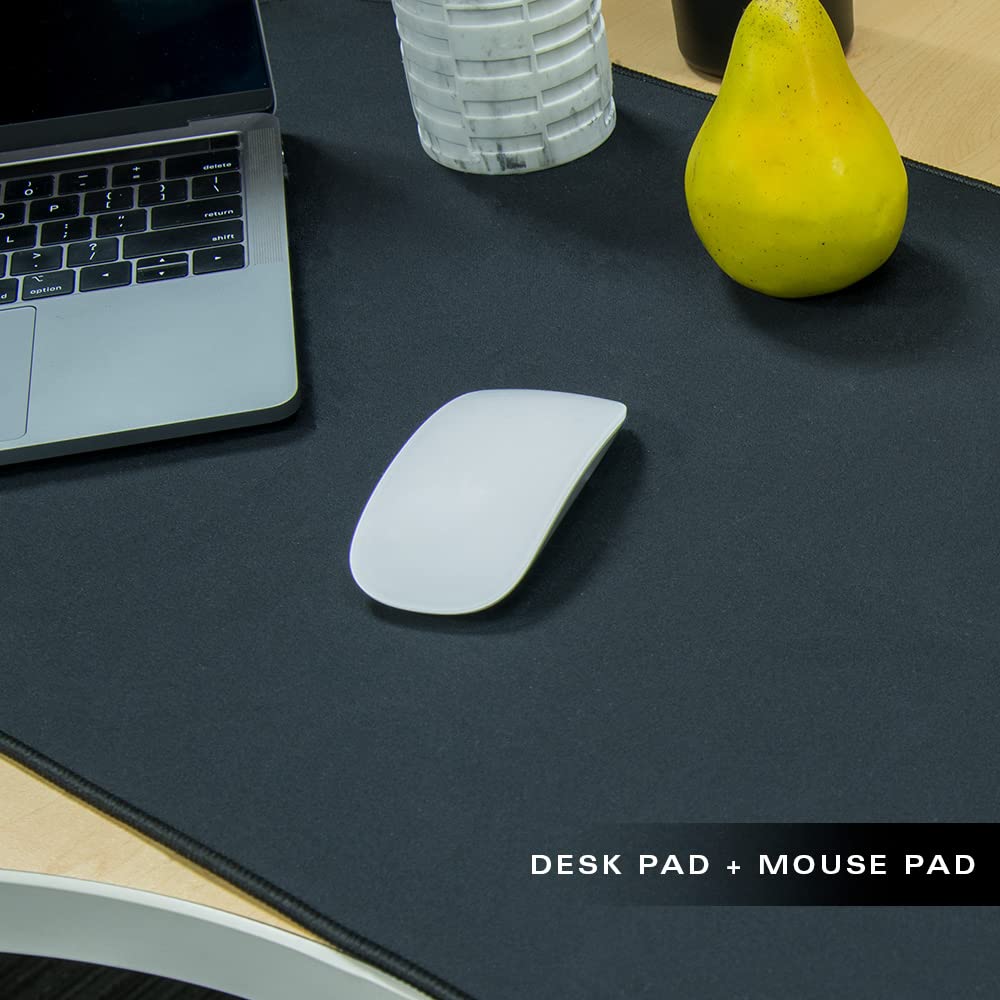 Con-Tact Brand XL Gaming Mouse Pad | Corner Desk Stitched Edges Extended Mousepad | Non-Slip Water Resistant Keyboard Mat | Deskpad for Gamer, Home & Office 36.22" x 15.74in | L Shape (Black)