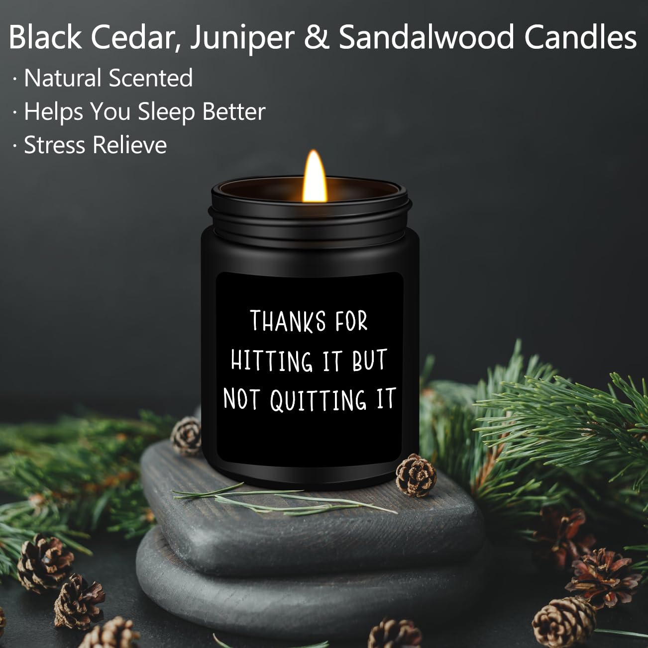 Homsolver Romantic Valentine Gifts for Men, Wedding Anniversary Christmas Valentines Day Gift for Him Boyfriend Husband-Thanks for Hitting It But Not Quitting It-Sandalwood Scented