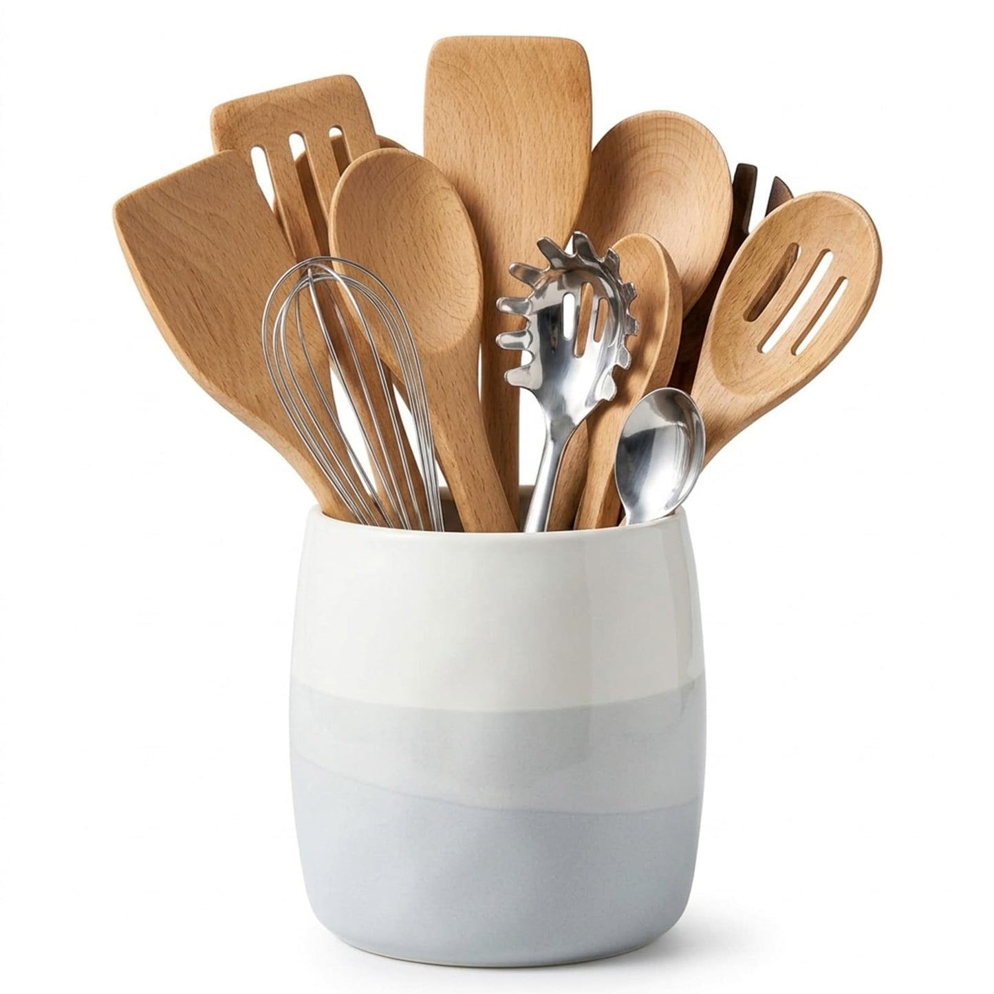 DIWEMI Utensil Holder, Ceramic Kitchen Utensil Crocks for Kitchen Counter Decor, Spoon Holder, Cooking Tool Organizer Gifts for Mom, Cooking Enthusiasts, Chefs, and Homemakers