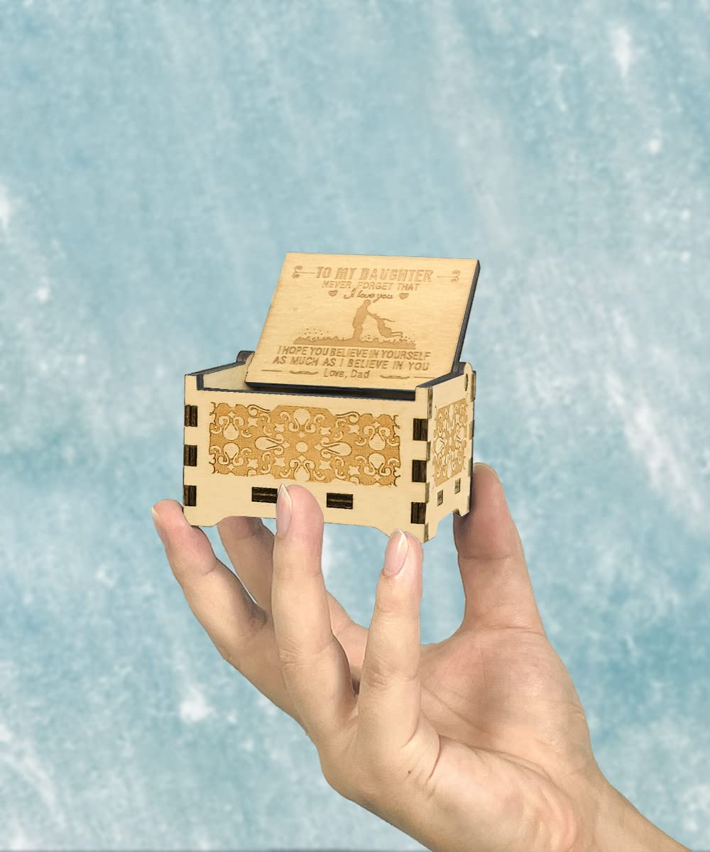 Sooharic Daughter Gifts from Dad, Wooden Music Box, Dad to Daughter Gifts, Suitable for Birthday/Christmas/Keepsake