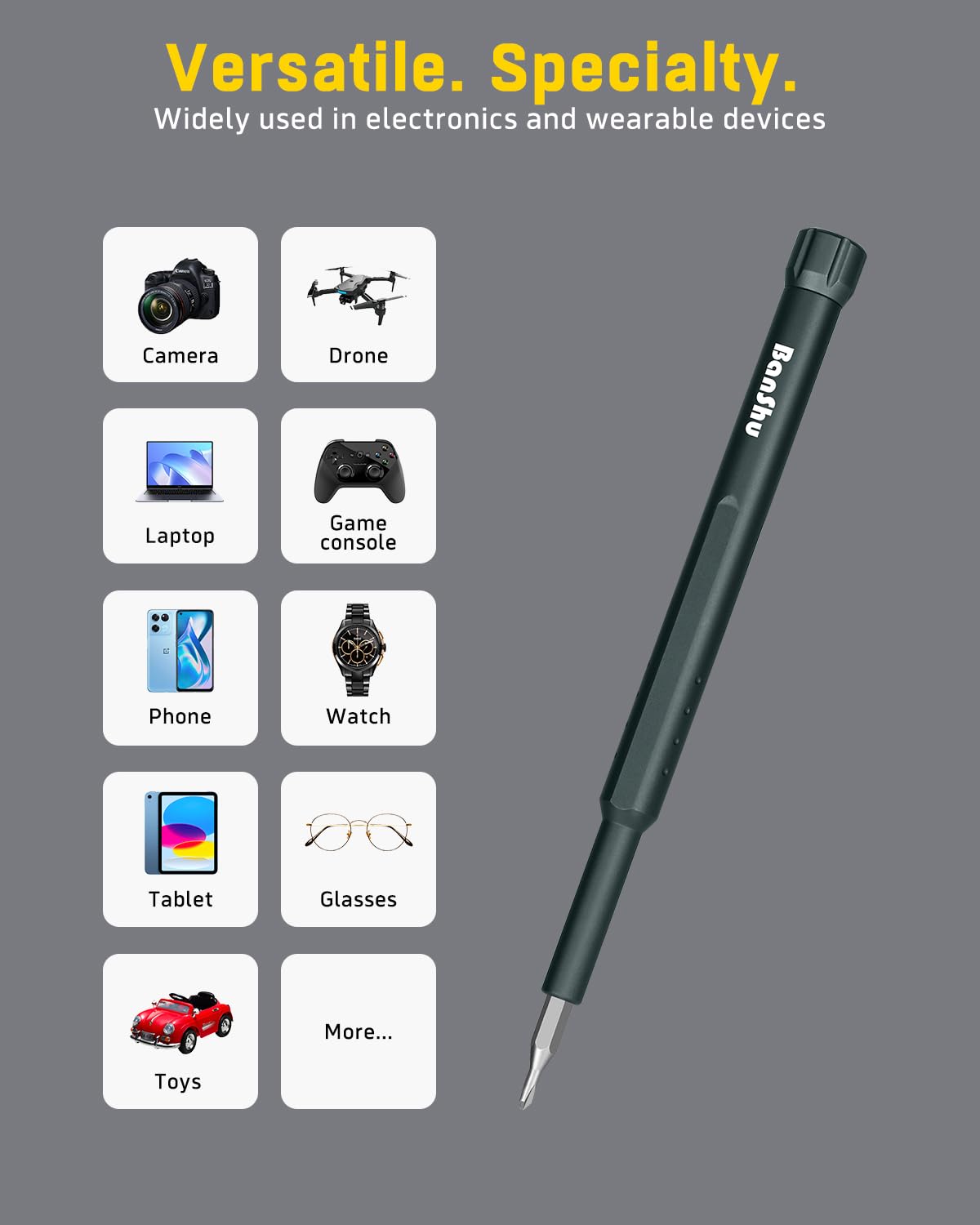 Banshu 46 in 1 Mini Precision Screwdriver Set with Metal Case, Magnetic Small Screwdrivers with Phillips, Pentalobe, Torx for Glasses, Watch, iPhone, Macbook, Laptop, Computer, PC, PS5, Jewelers, Toys
