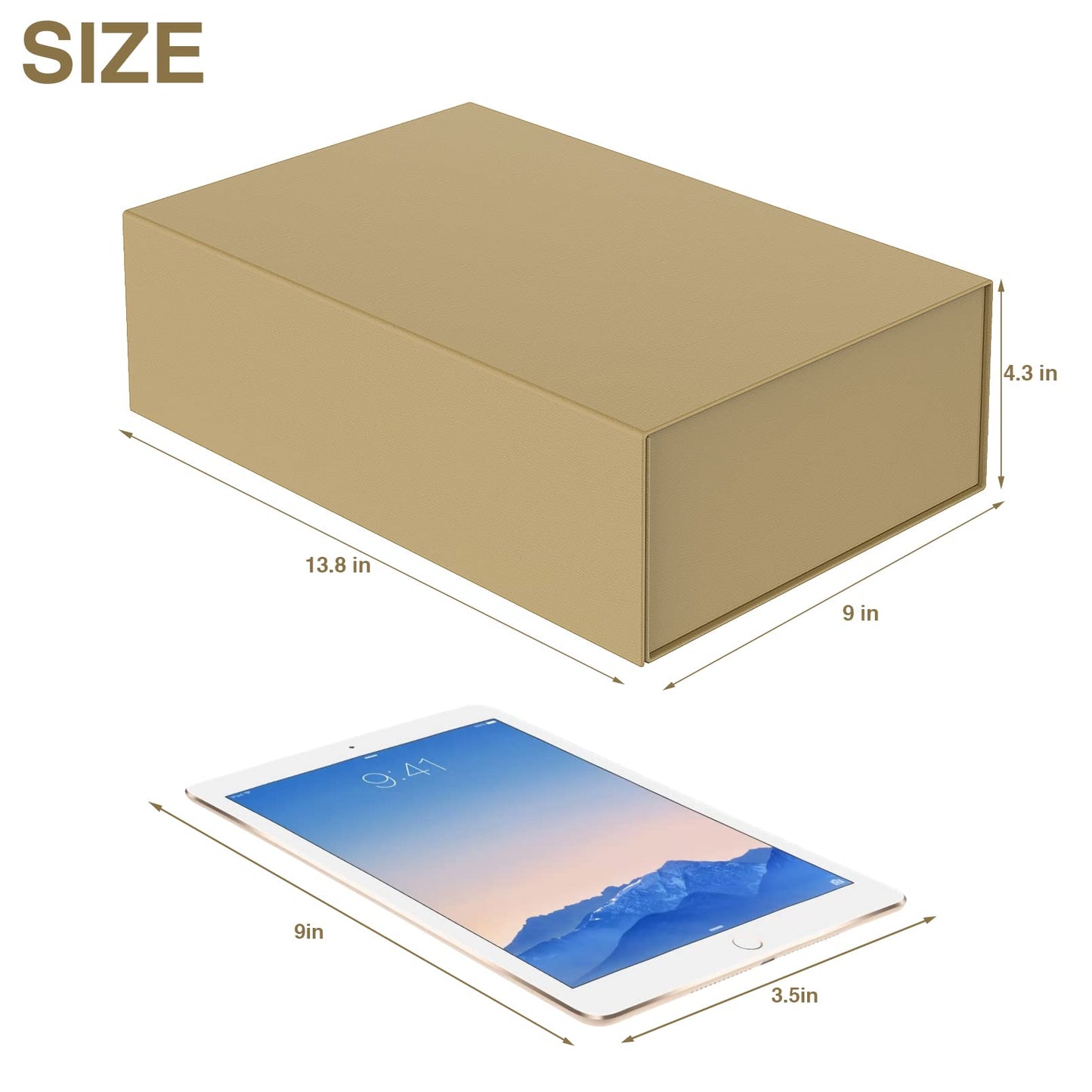 HavrePac Luxury Large Gift Box 13.8"x9"x4.3" Storage Box Ribbon Magnetic Closure for Luxury Packaging Box for Valentine's Day, Mother's Day, Birthdays, Bridal Gifts,Weddings
