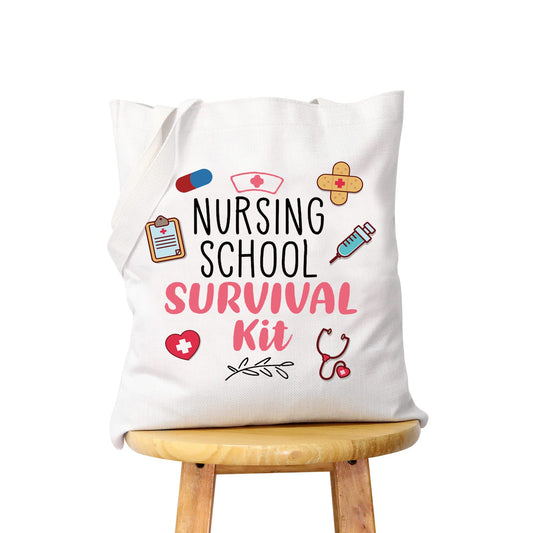 WCGXKO Nurse Gift Nurse Cosmetics Gift Nursing School Survival kit Gift for RN CNA LPV BSN LVP (NURSING SCHOOL tote)