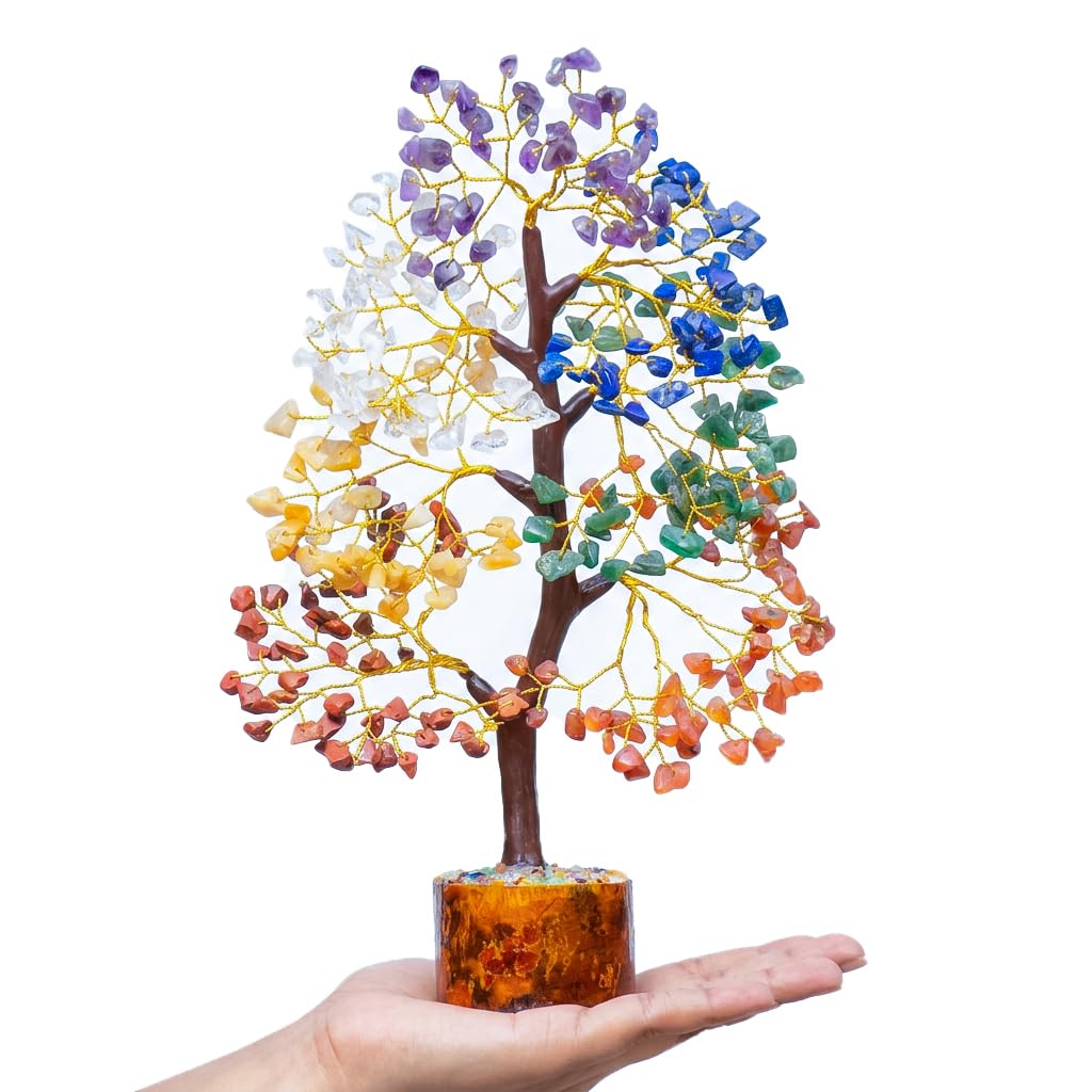 ZAICUS 7 Chakra Crystal Tree of Life Money Tree for Home Decor, Gemstone Birthday Gifts for Women, Friends, Mom, Sister, Wife, Gift for Her, Living Room Bedroom Shelf Decor, Housewarming Unique Gift